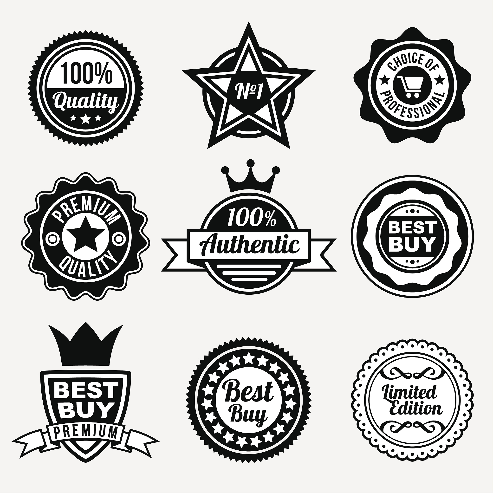 set of premium quality labels