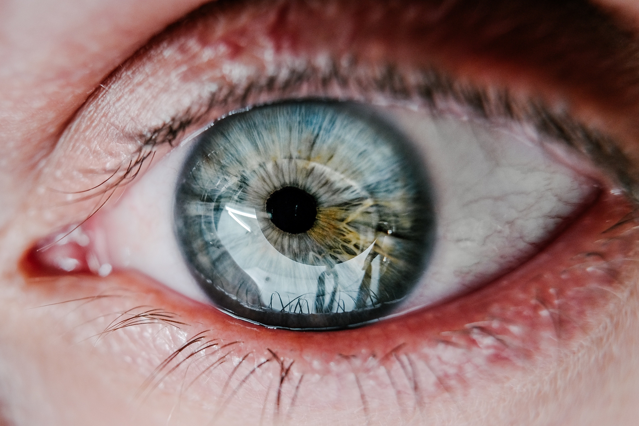 extreme close-up portrait of man eye