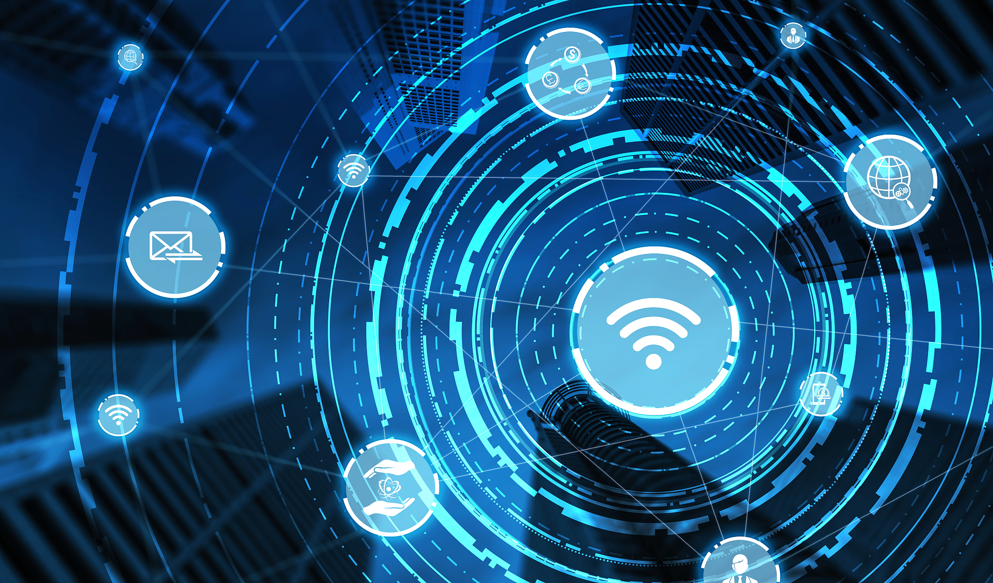 the modern creative communication and internet network connect i
