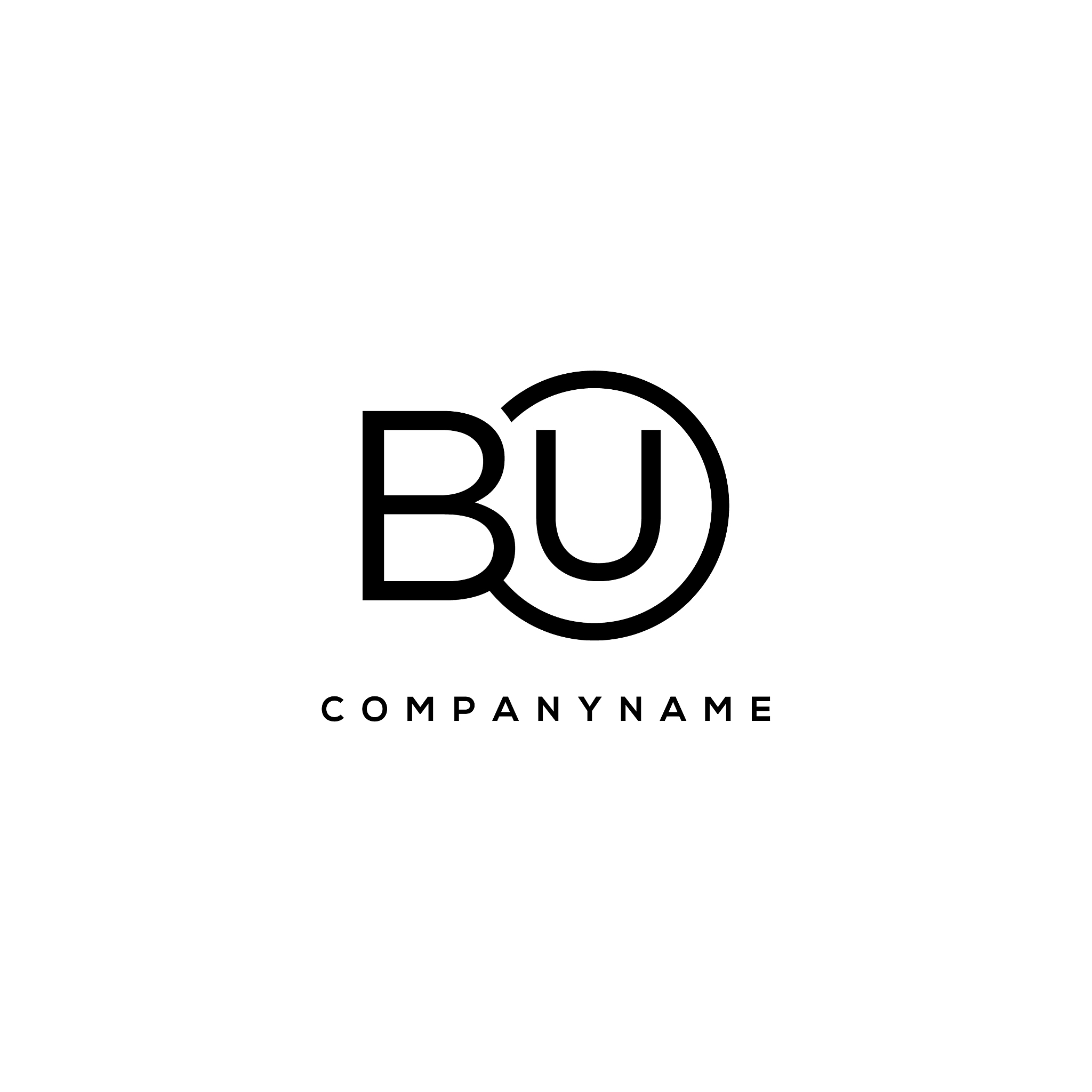 initial bu letter logo with circle template