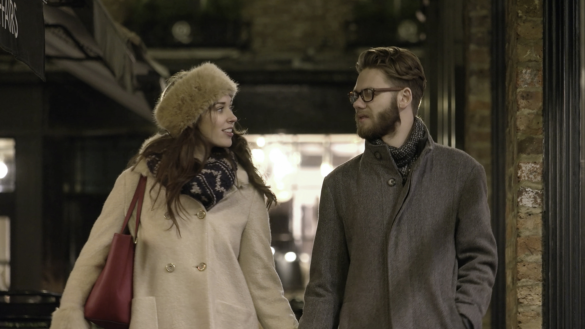 holding hands night street