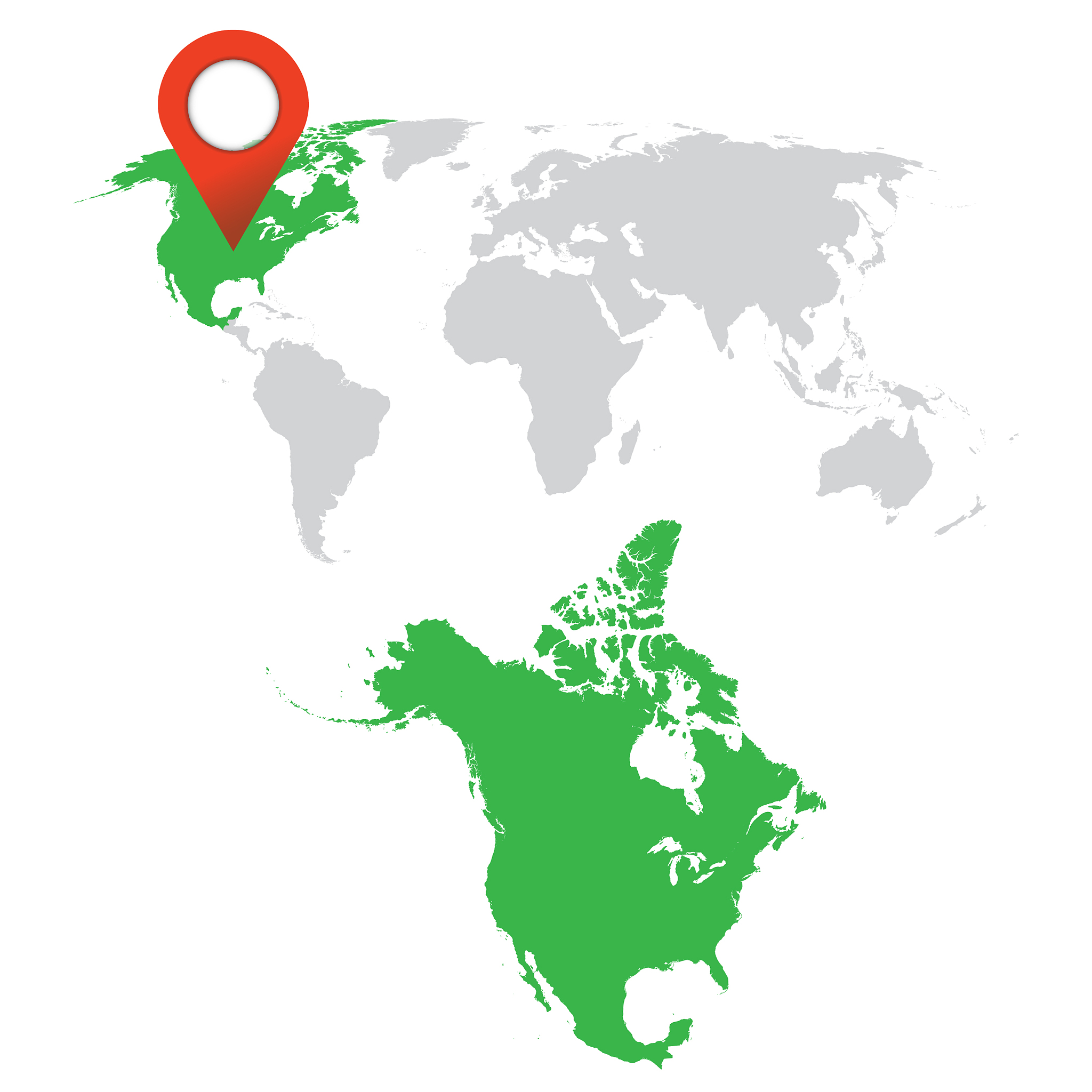 detailed map of north america and world map