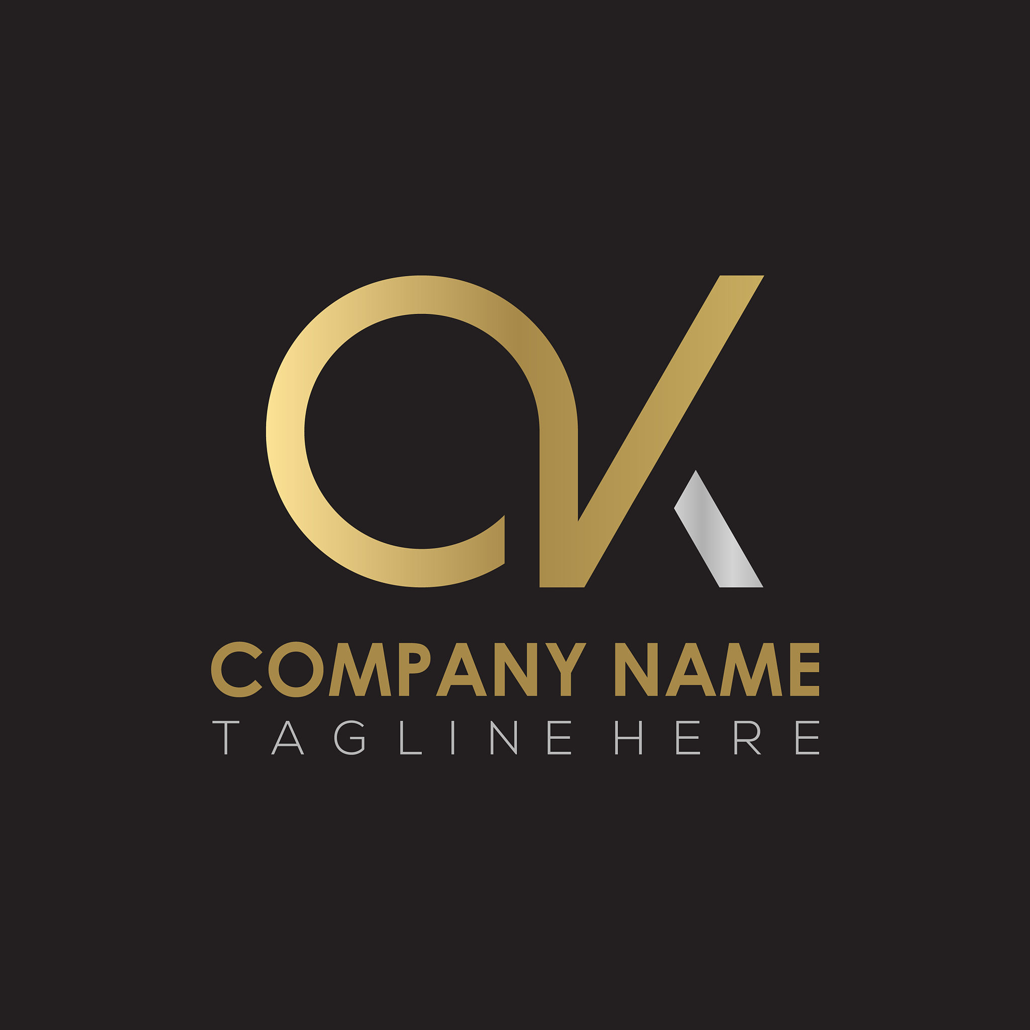 initial simple letter ok logo design template
