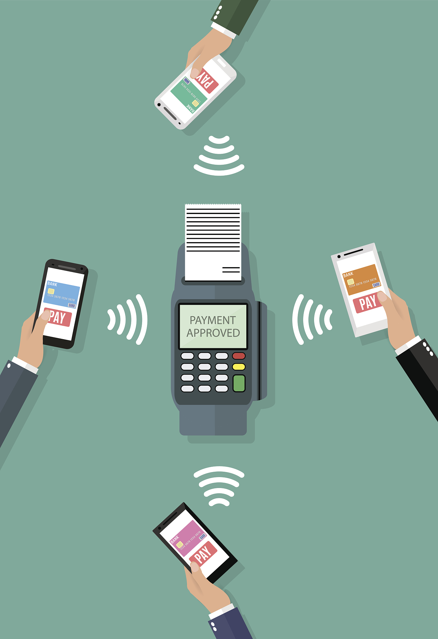 nfc payment flat design style