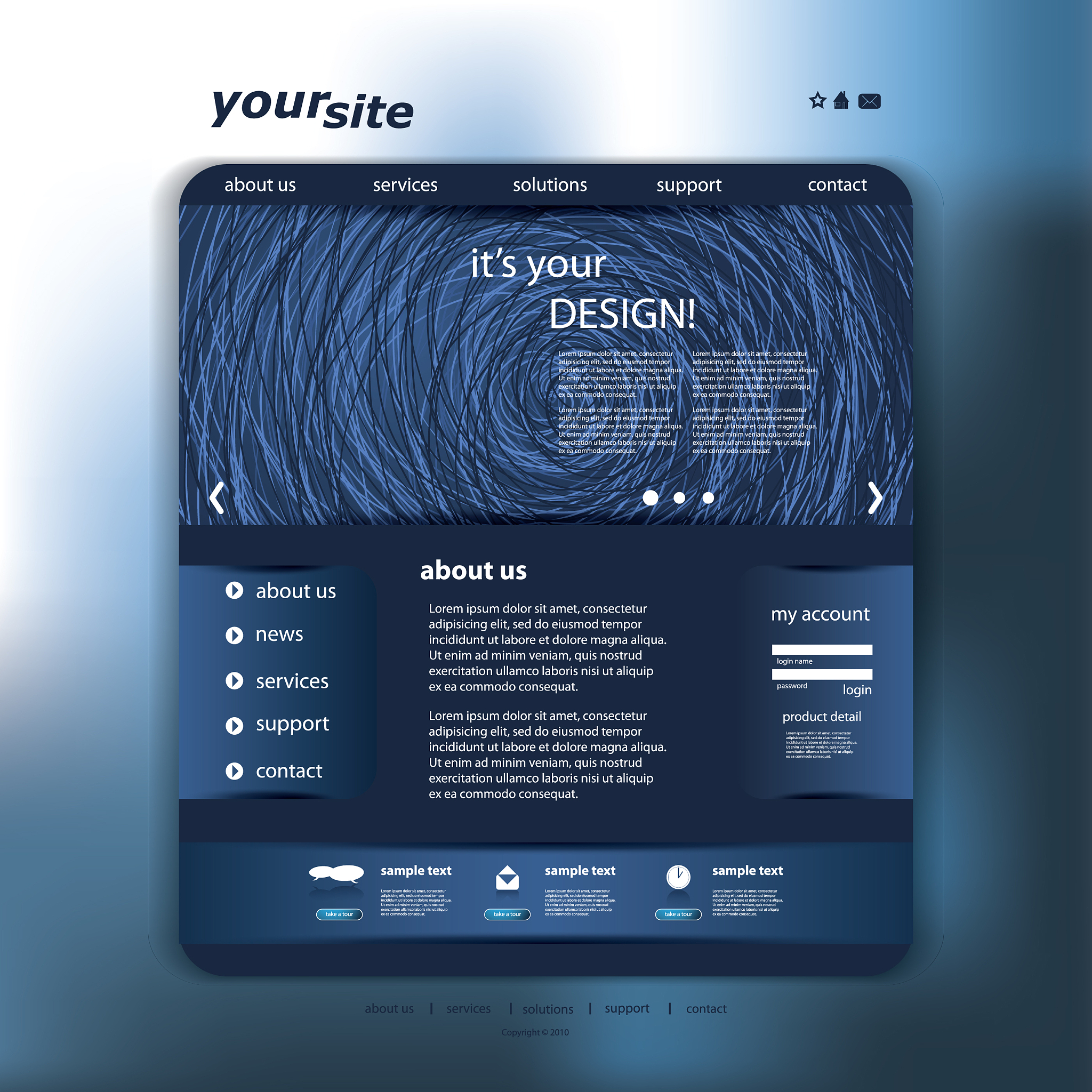 one page website template