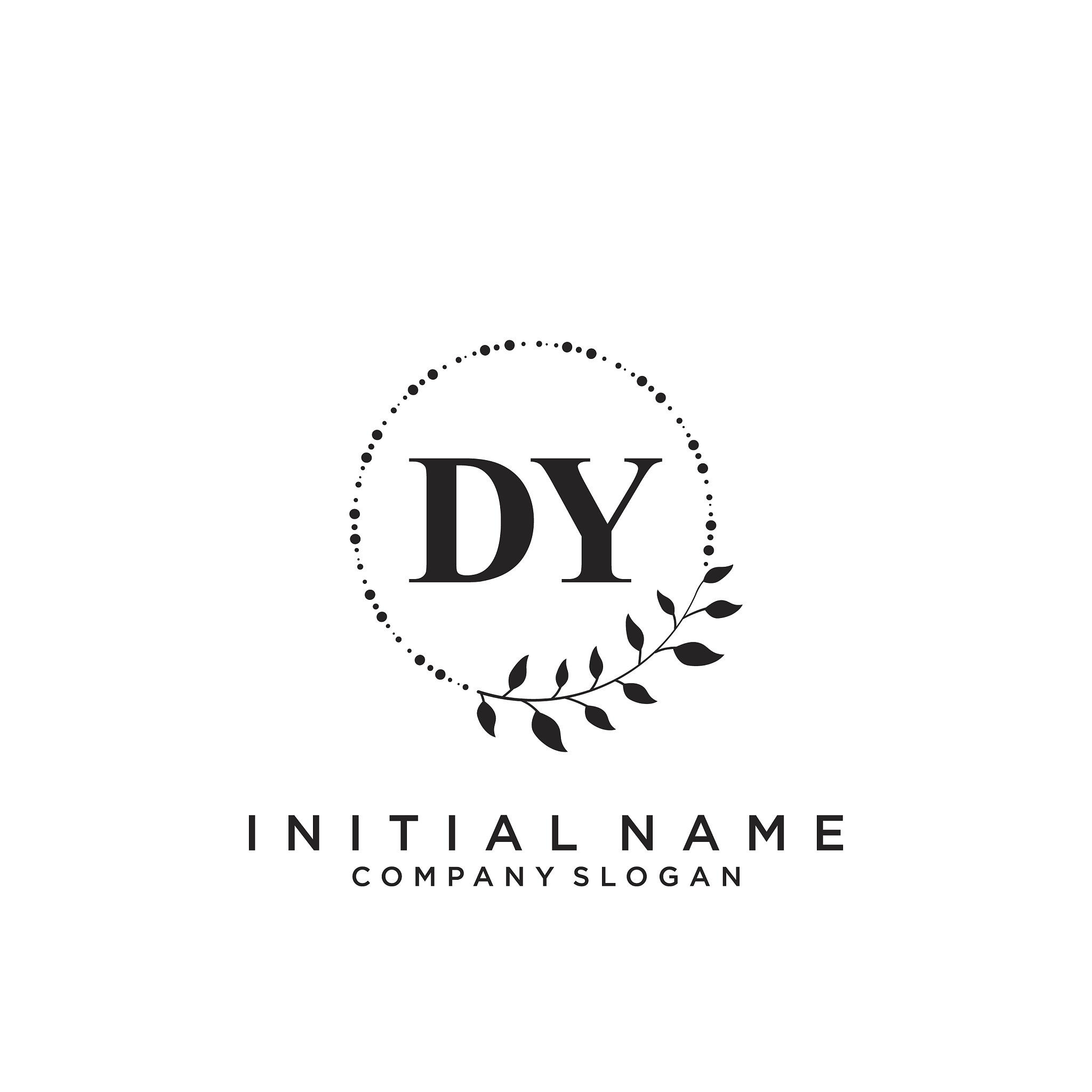 dy initial handwriting logo design
