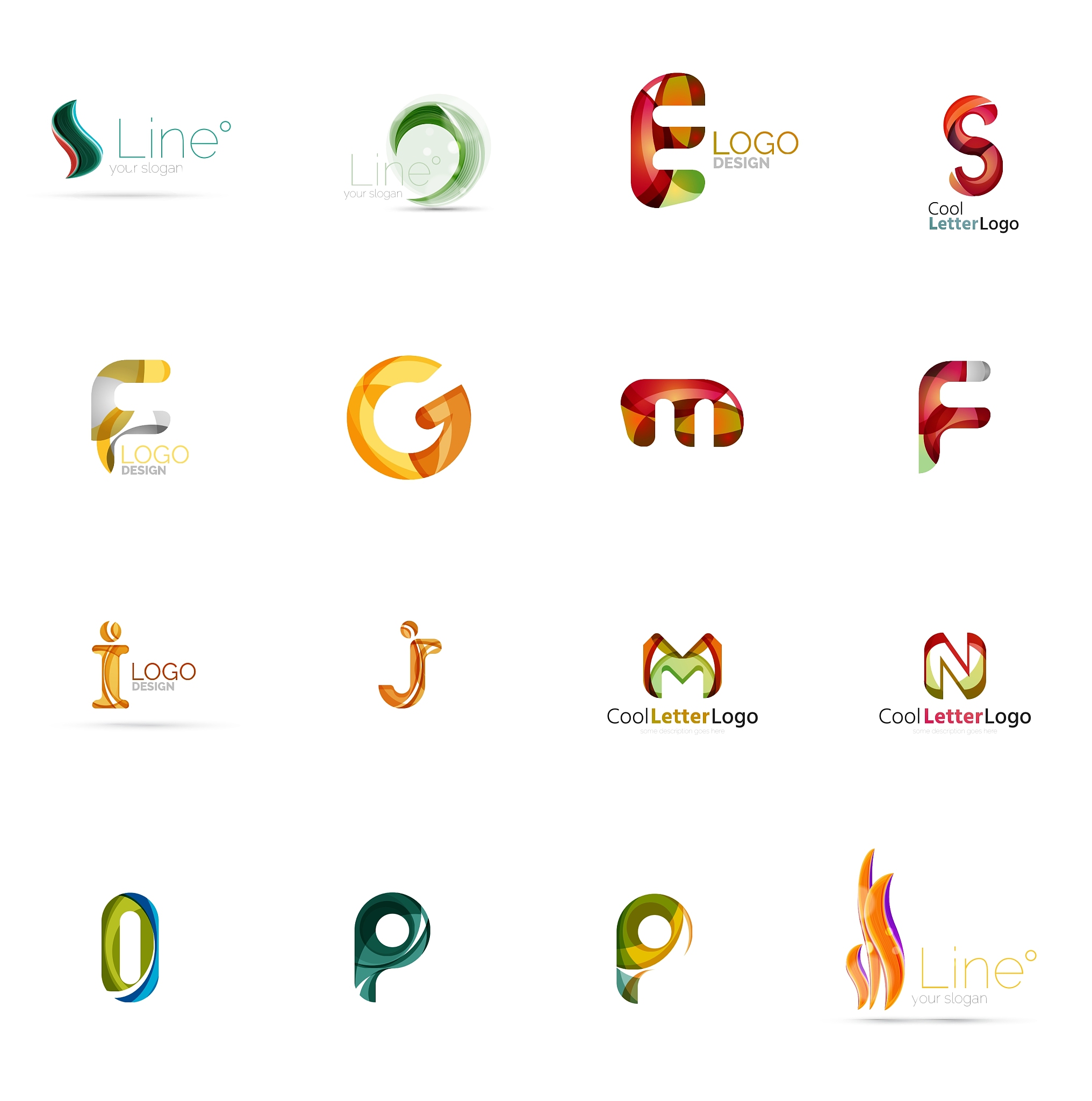 set of universal company logo ideas business icon