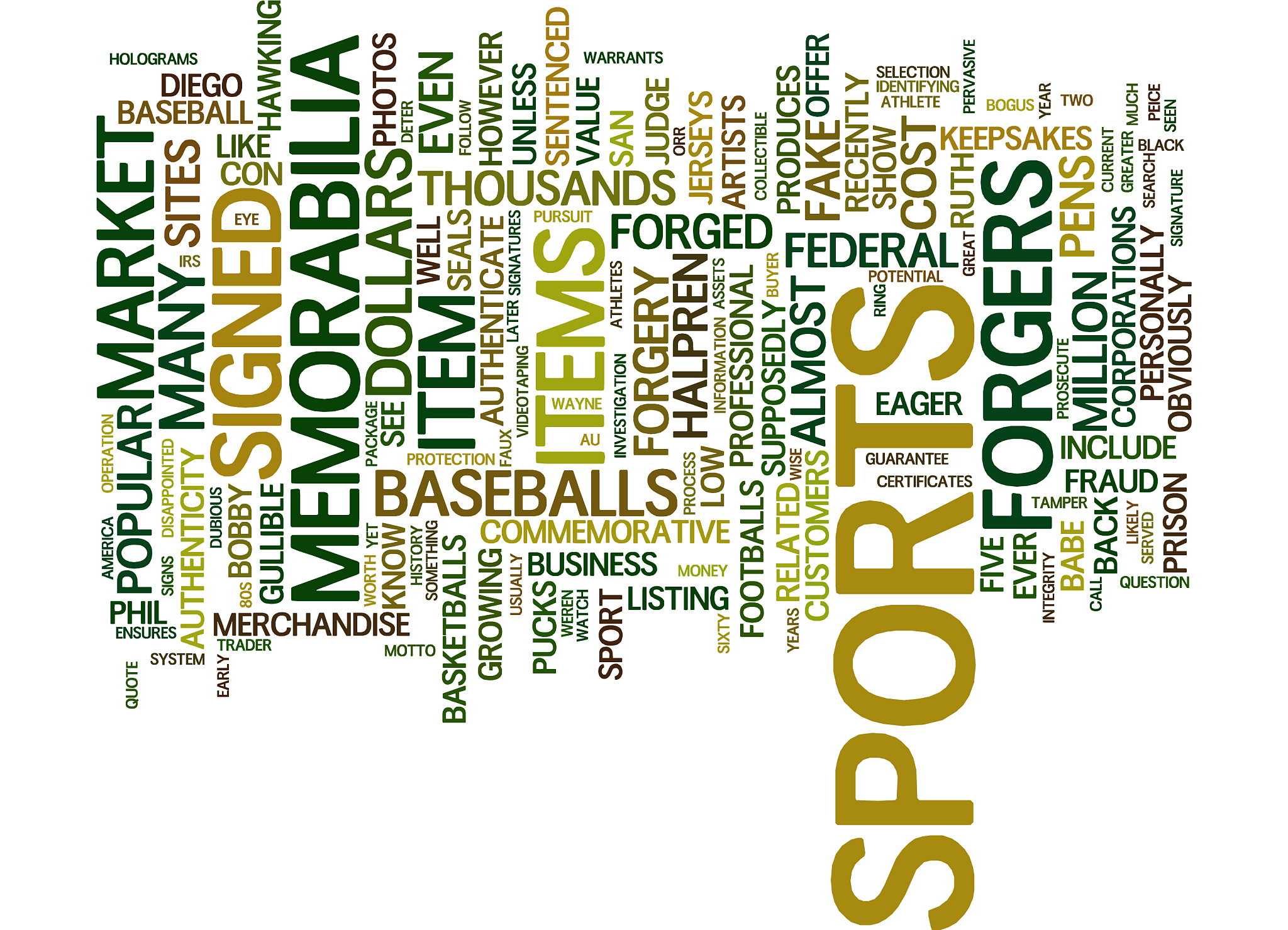 forged sports memorabilia text background word