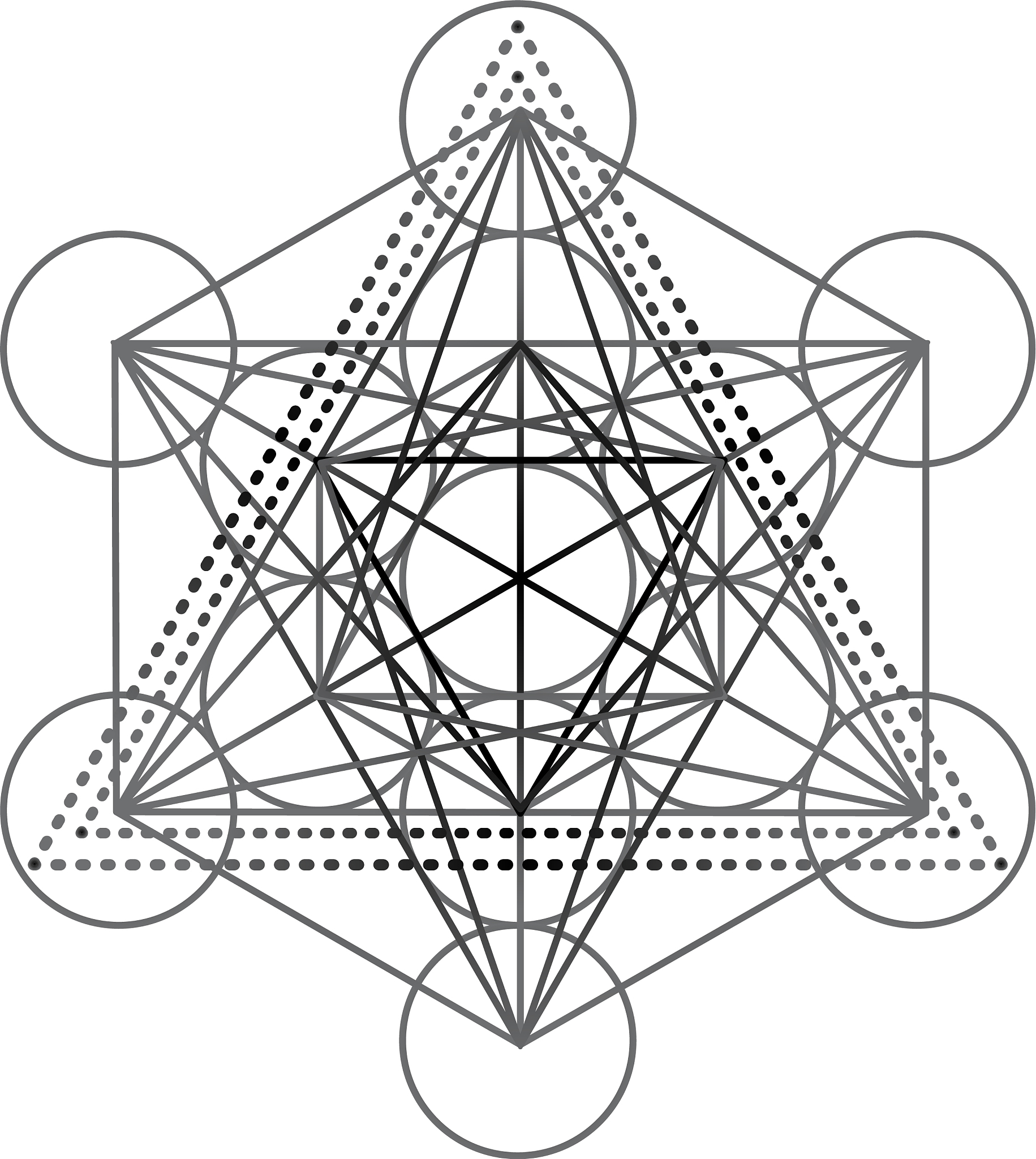 metatrons cube flower life feathers