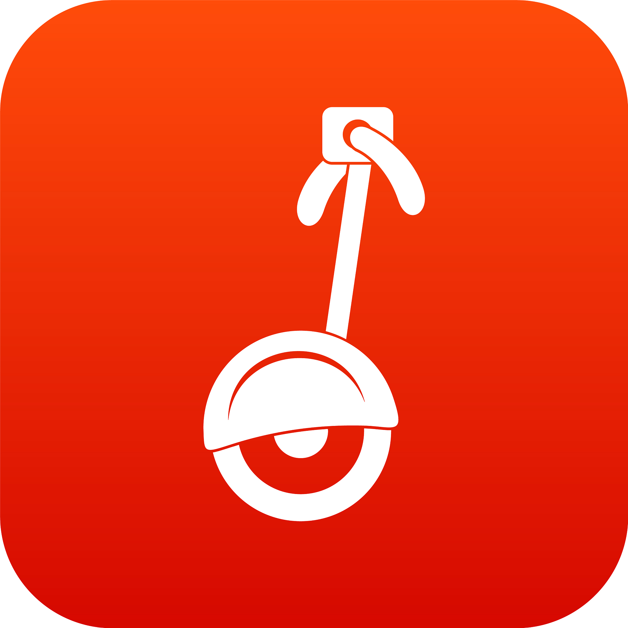 unicycle icon digital red