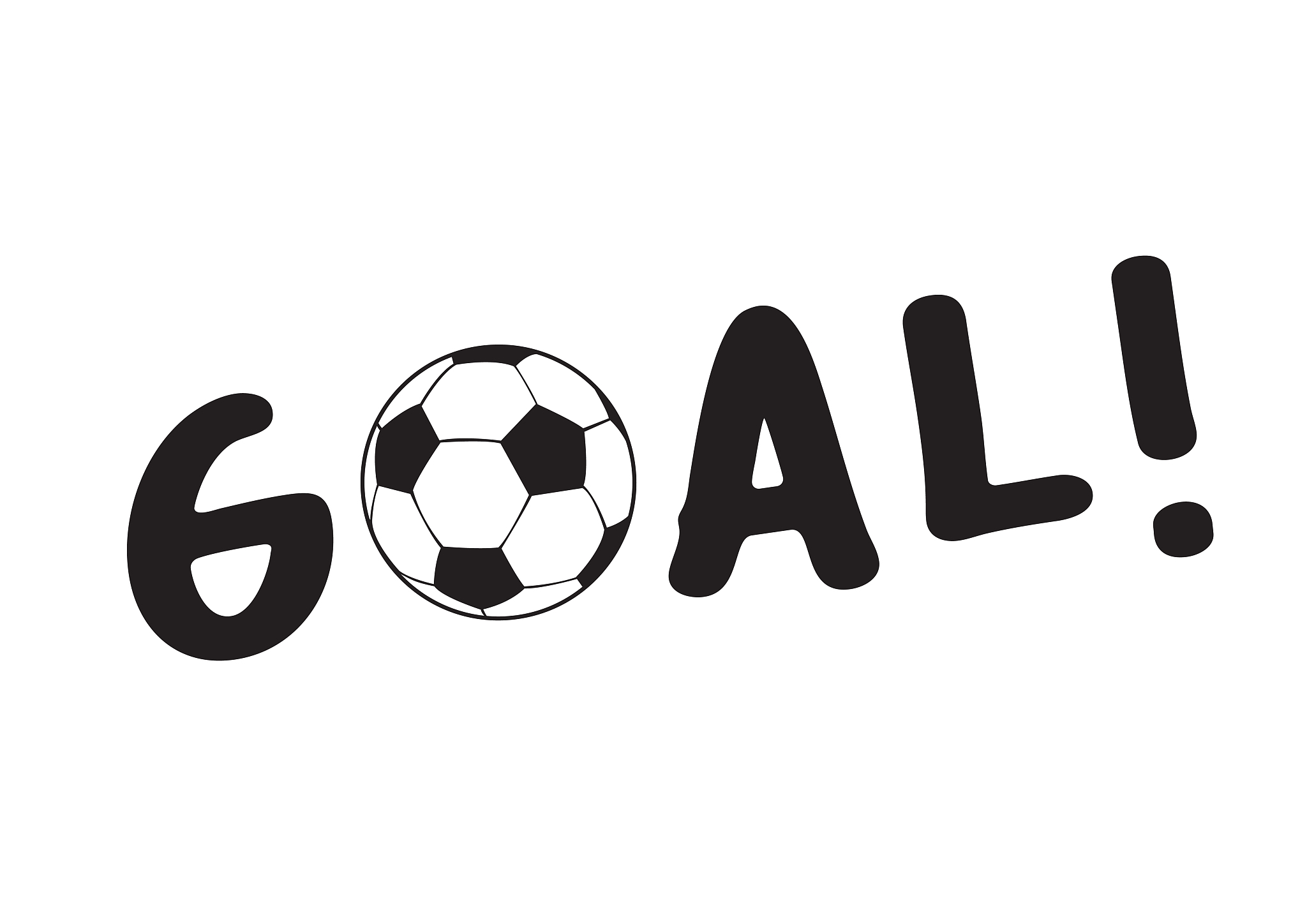 typeface of goal with a soccer ball. concept of sport activity a