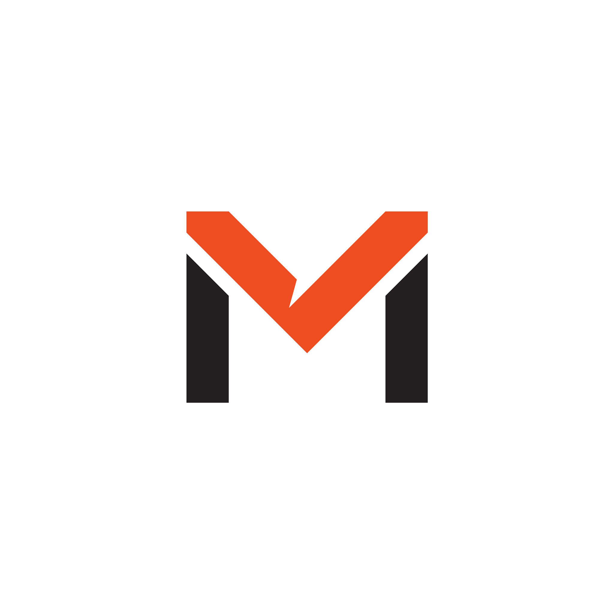 m letter initial logo design template
