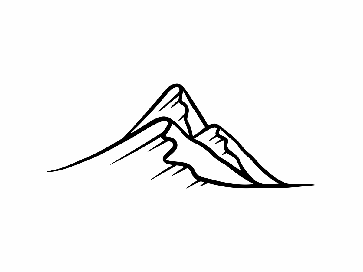 山脉线条艺术手绘