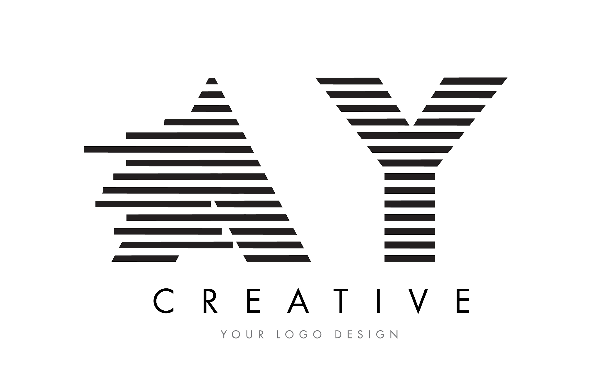 ay a y zebra letter logo design with black and