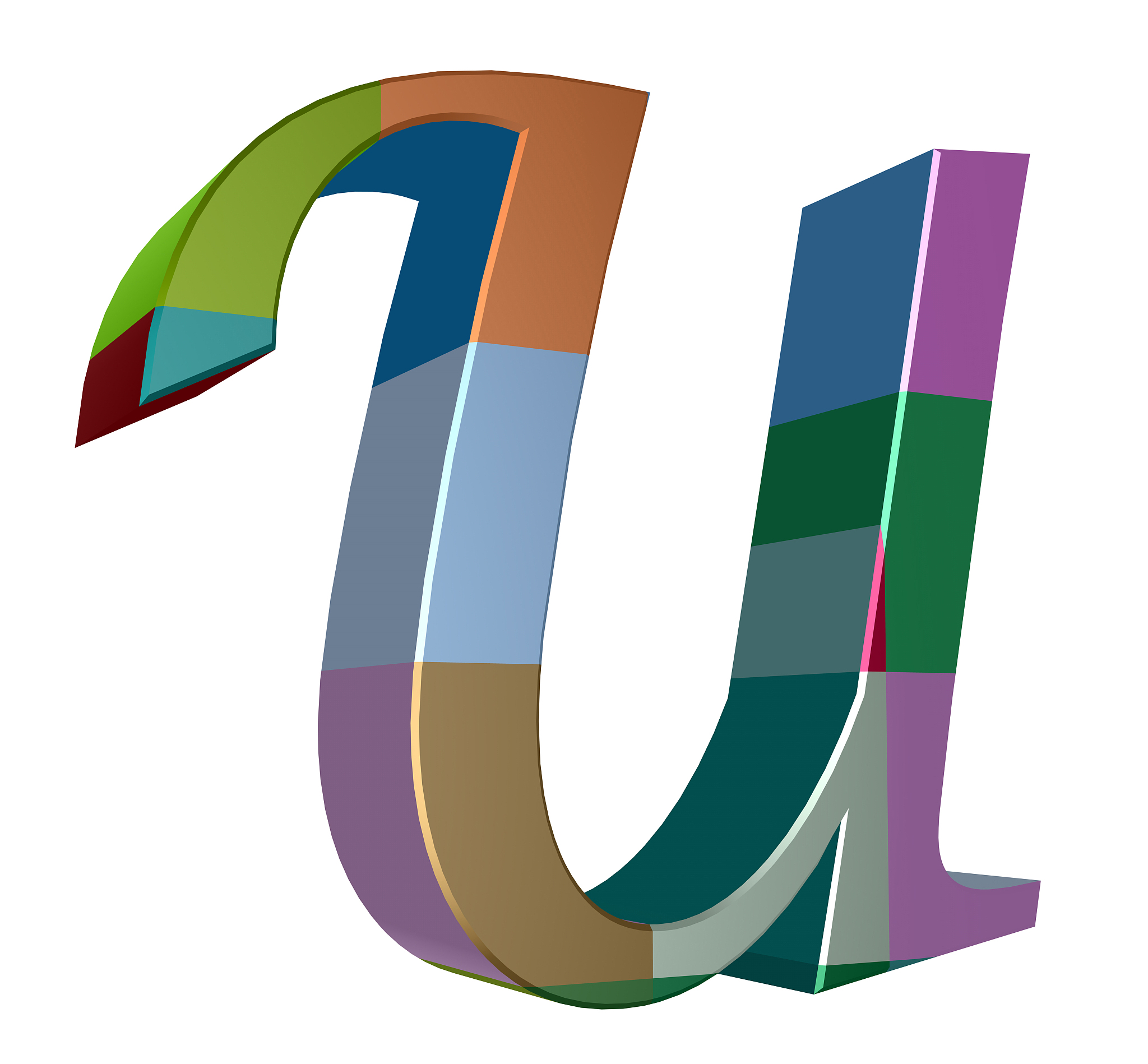 3d letter collection - u