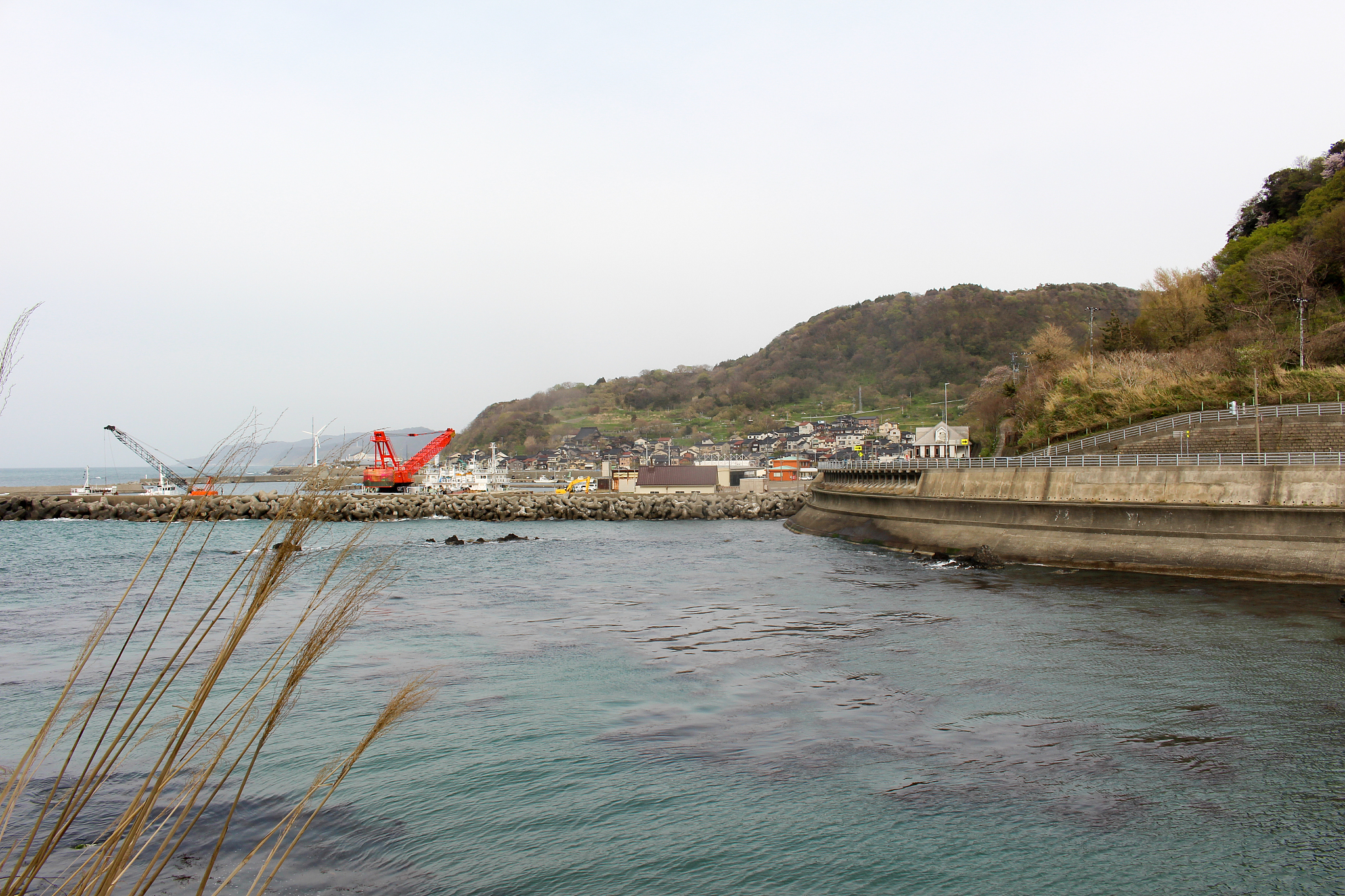 a town nearby the sea