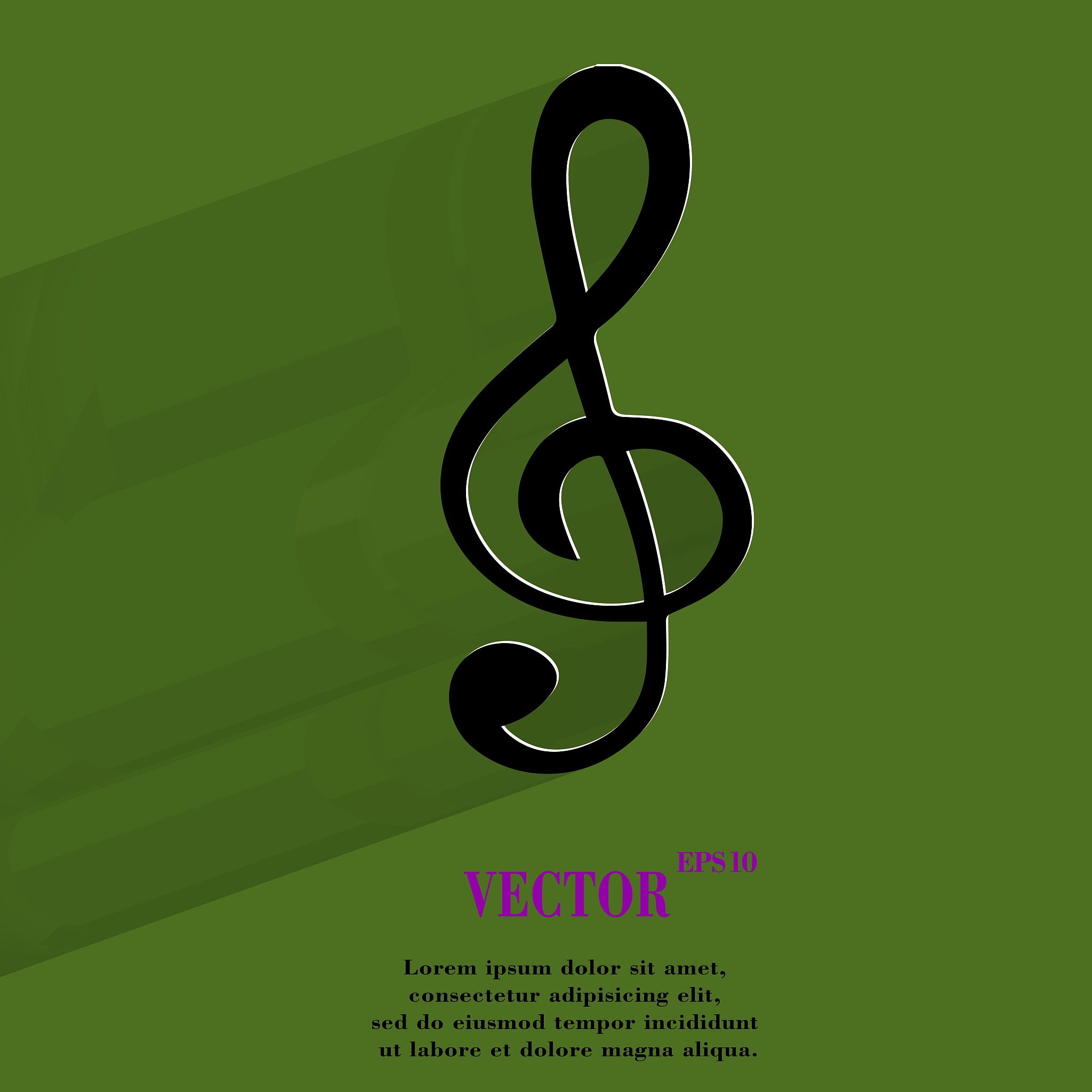 music elements notes web icon, flat design