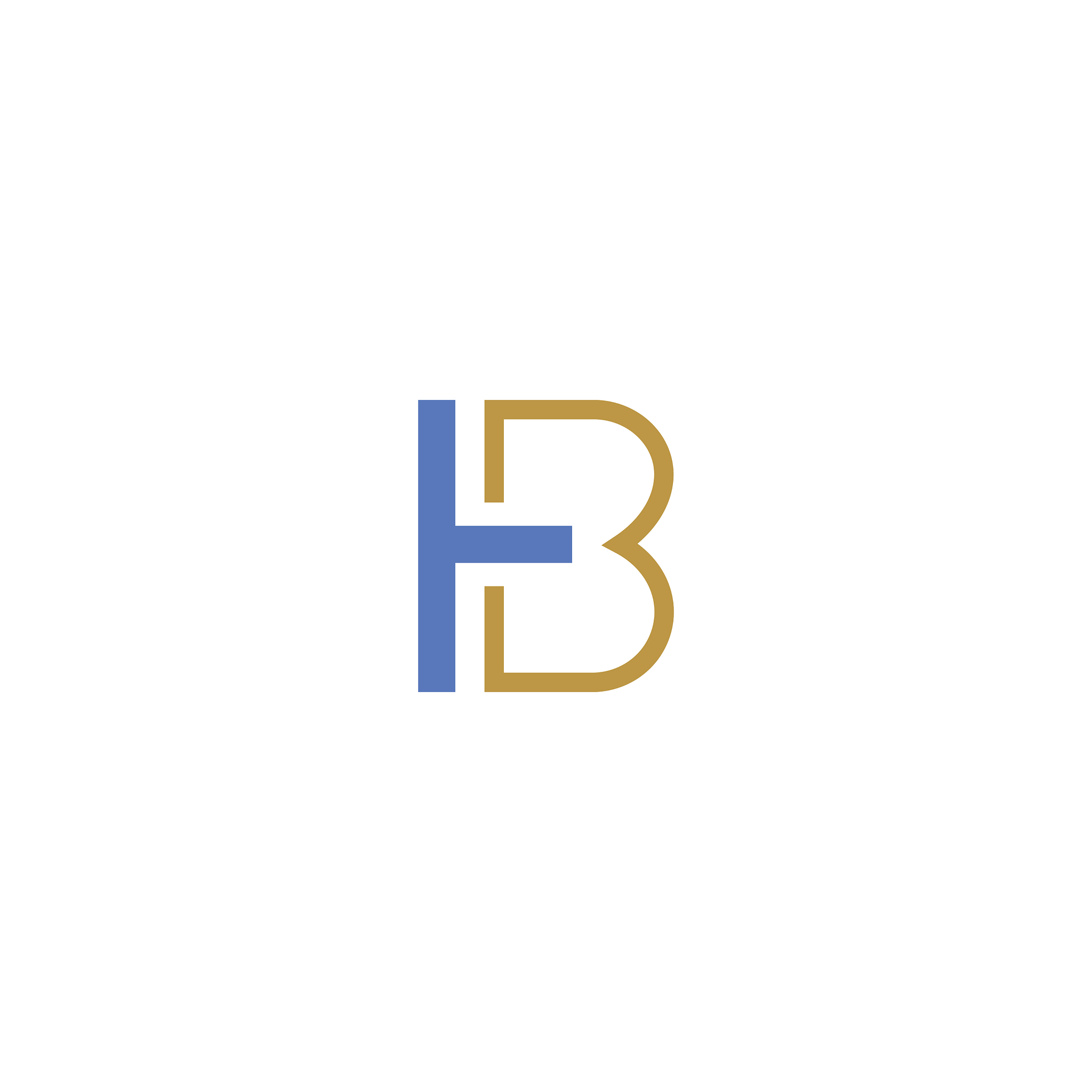 initial letter bh or hb logo design template