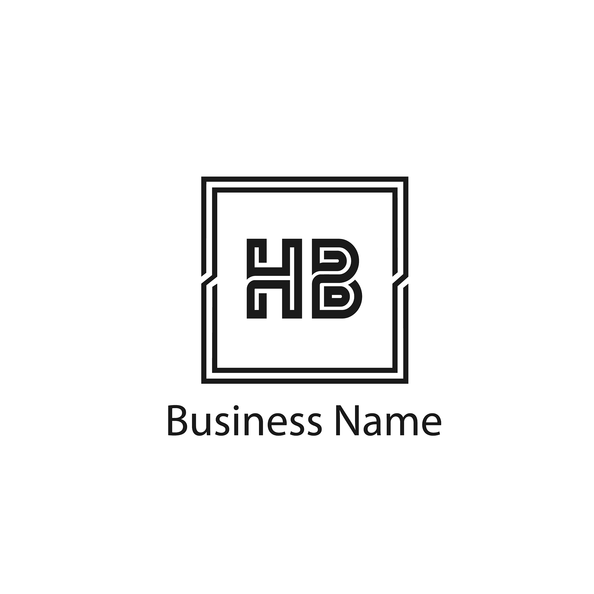 initial letter hb logo template design