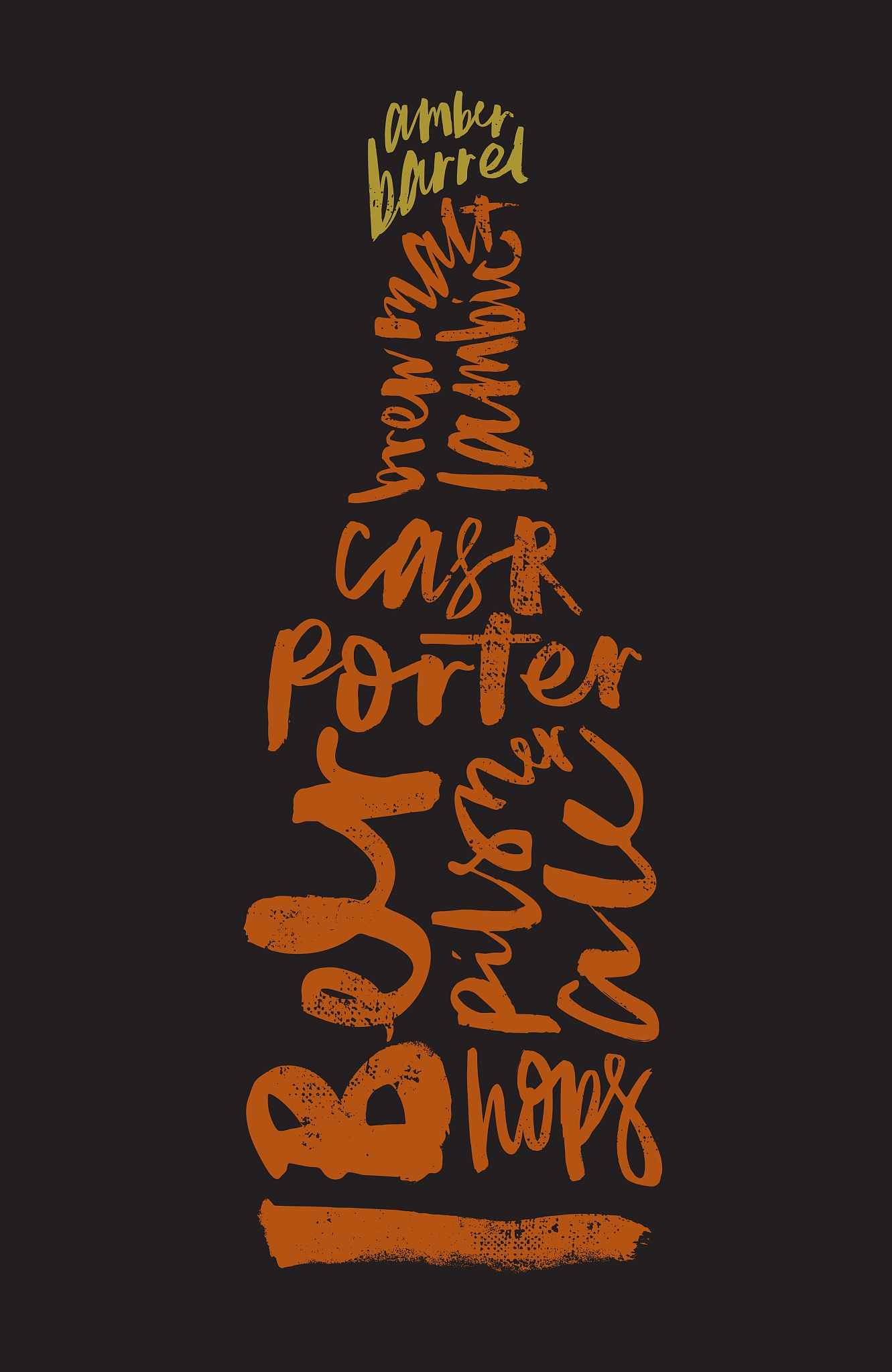 beer print for bar restaurant calligraphy