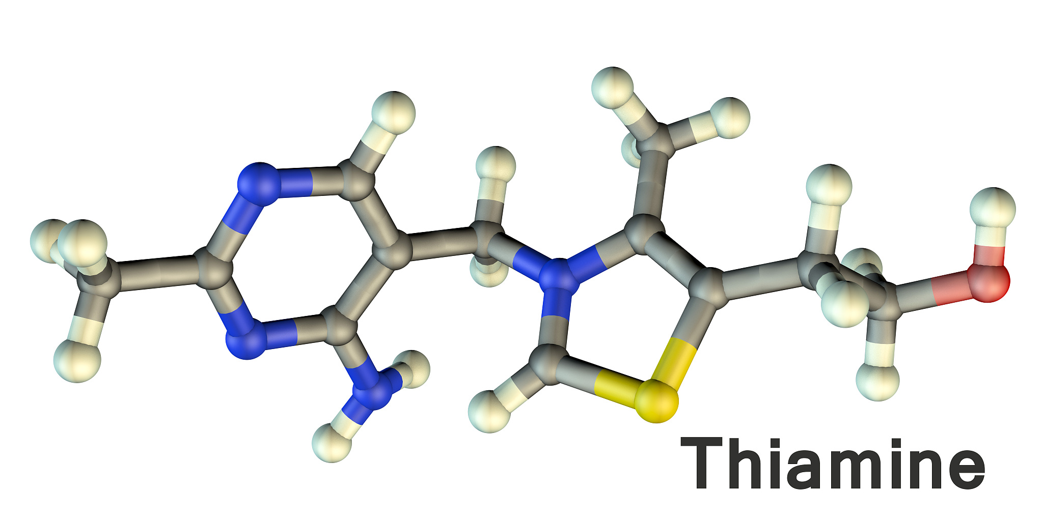 molecular model of vitamin b1, thiamine