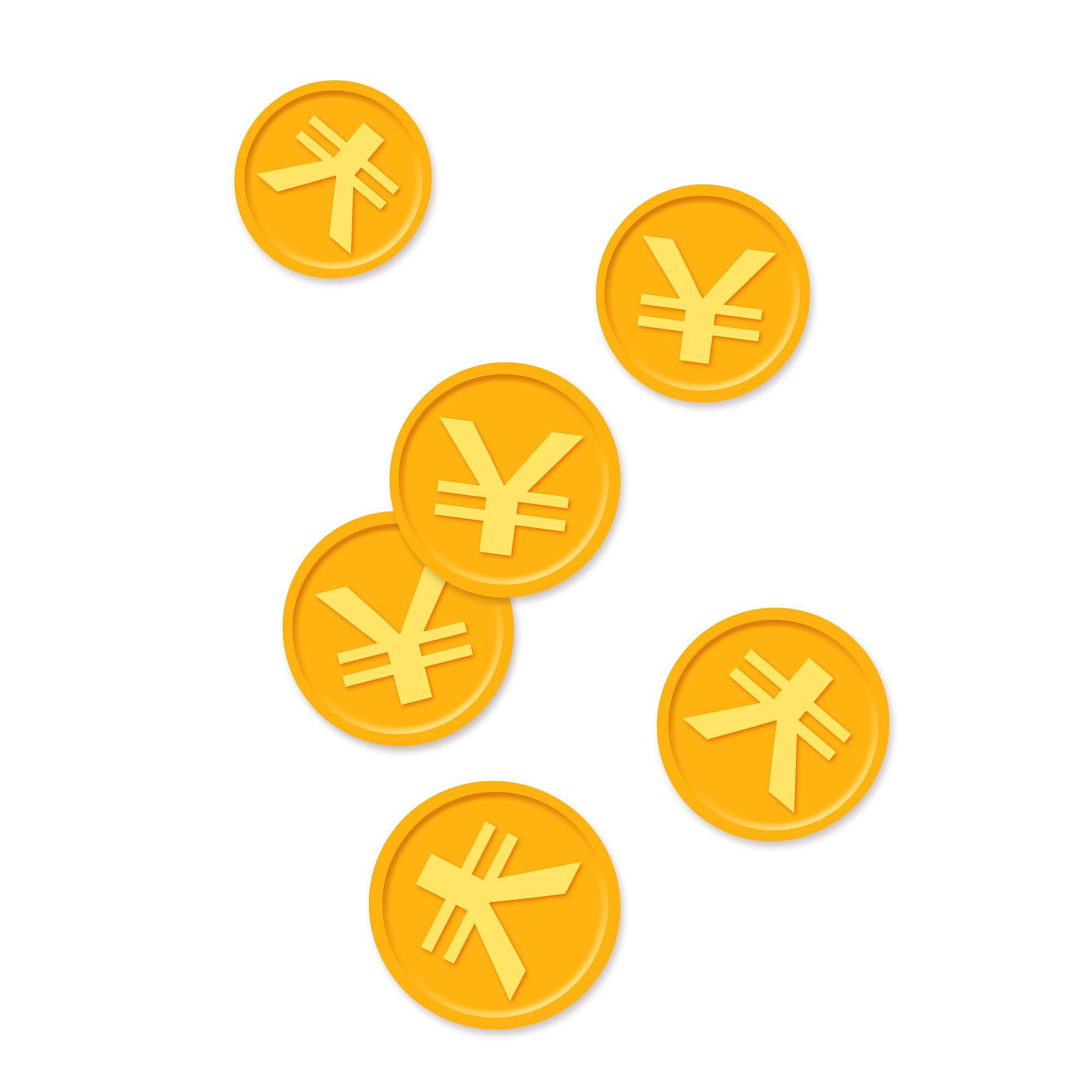多枚金灿灿的金币