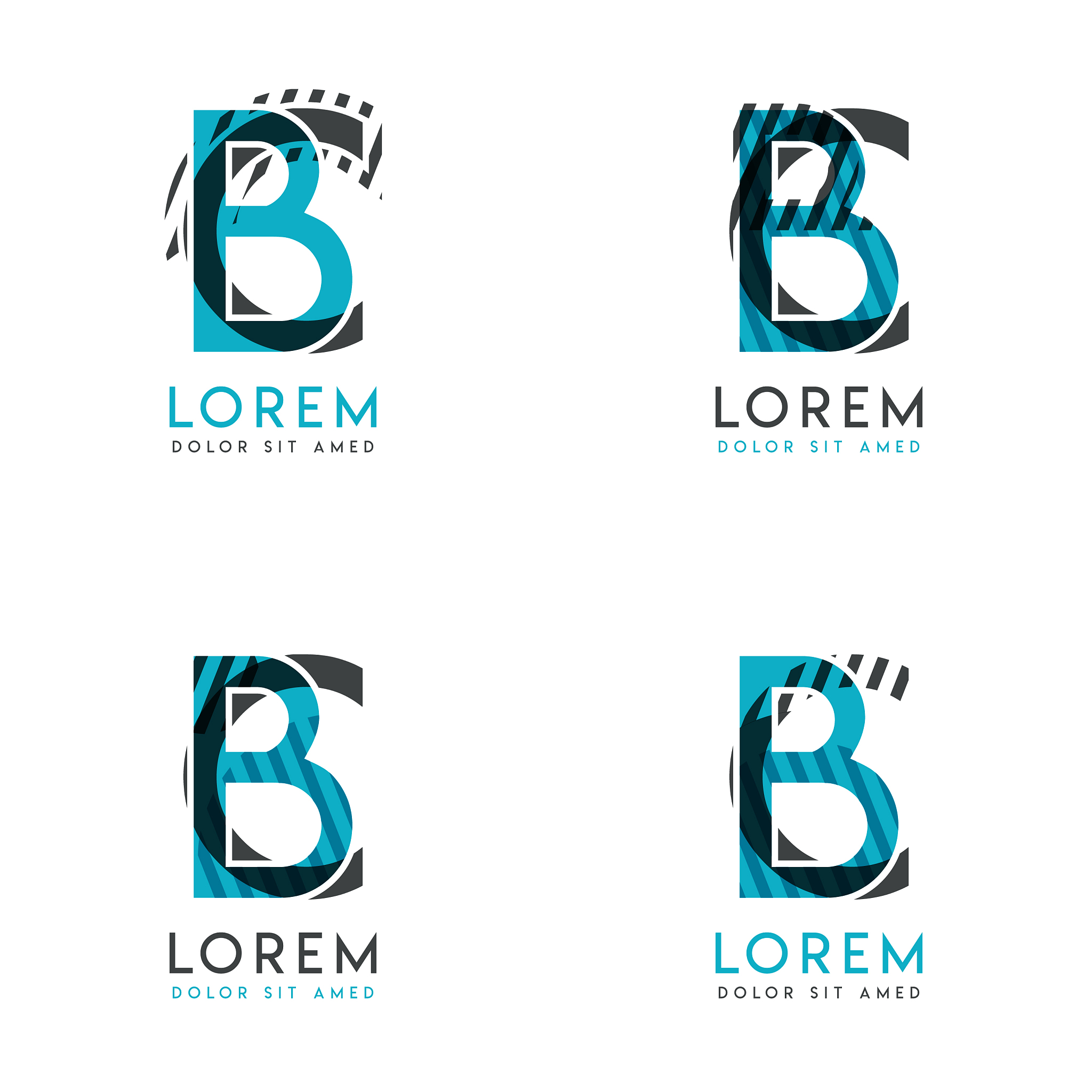 the bc logo set abstract modern graphic