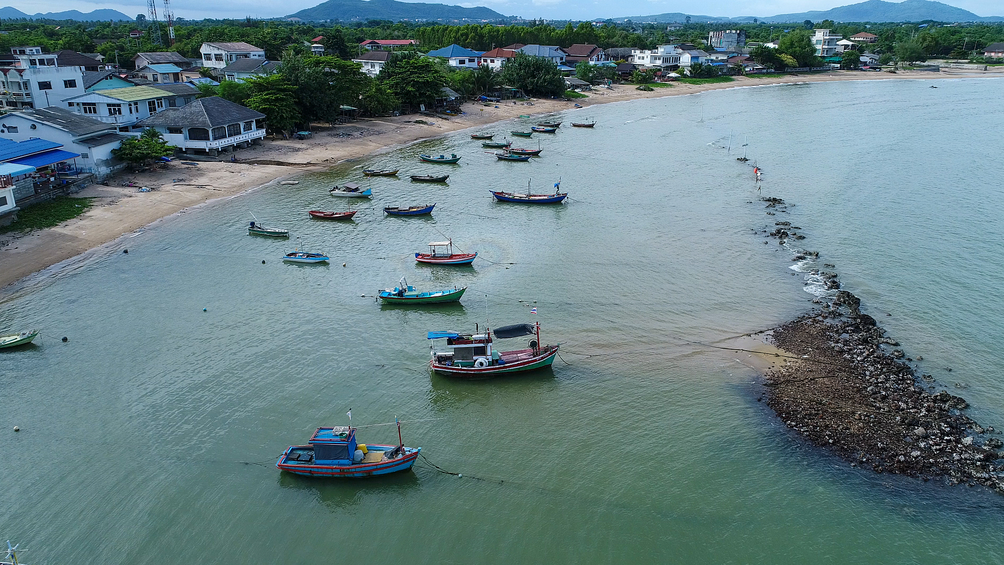 fisherman's village and beach of ban kru chang in phla (phala) b