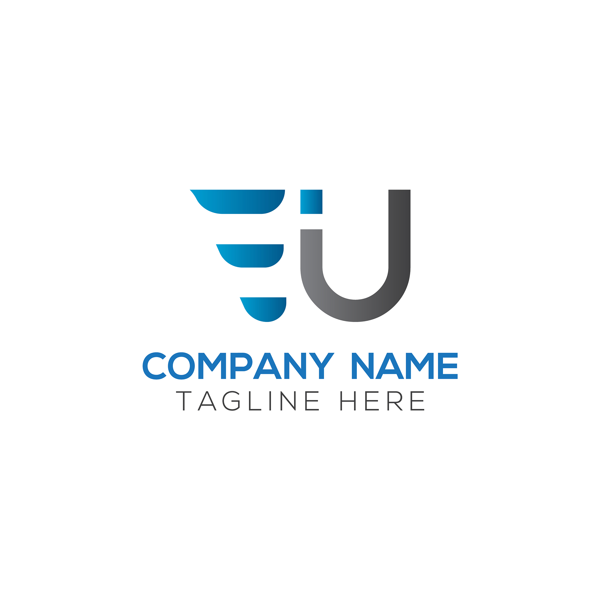 initial eu letter logo with creative modern