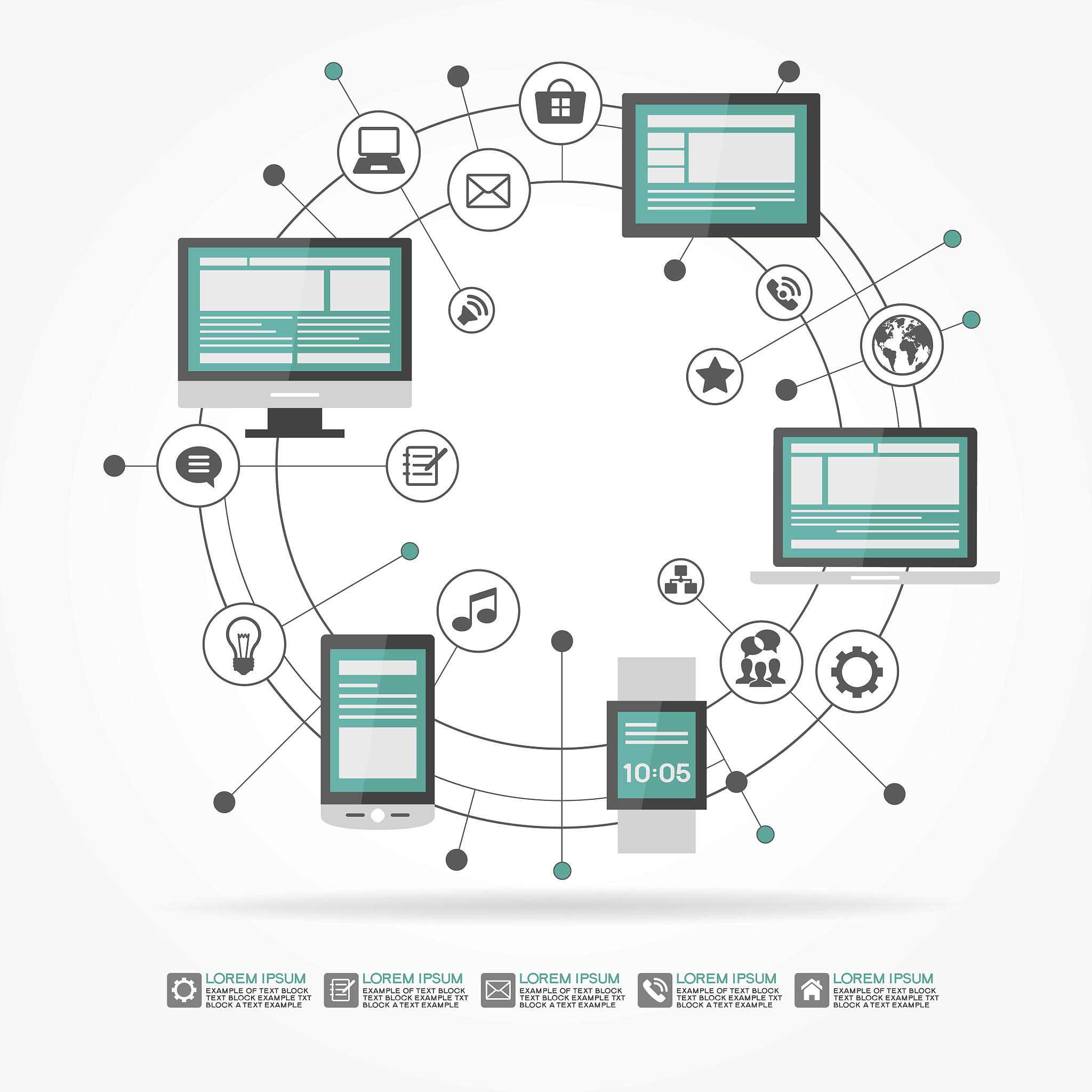flat design background network connection
