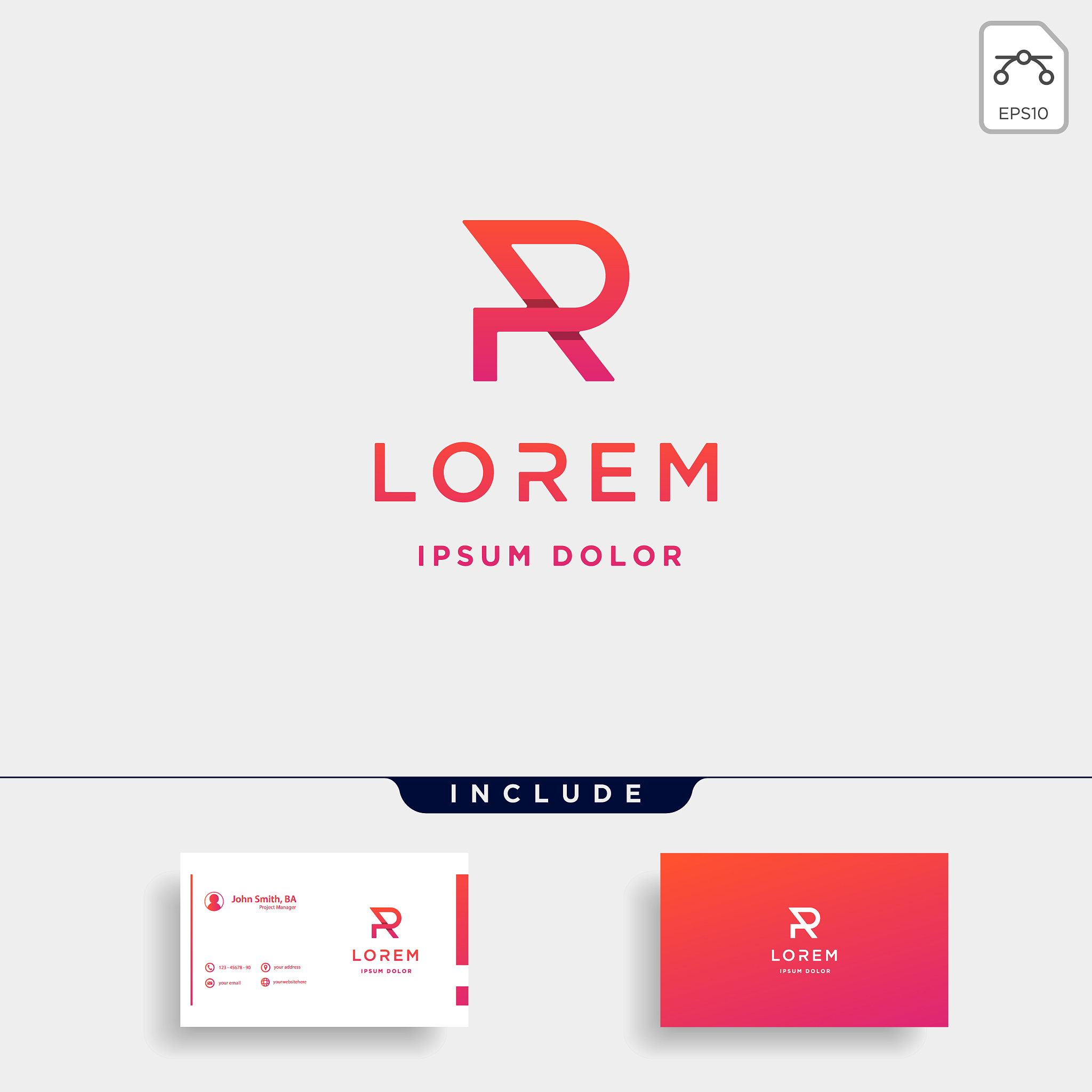 letter p pr rp monogram logo design minimal