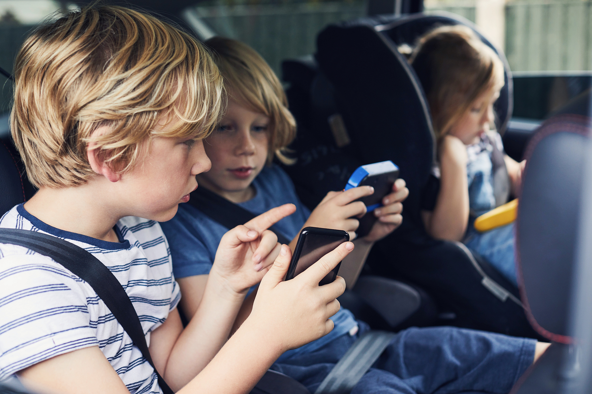 children using electronic devices