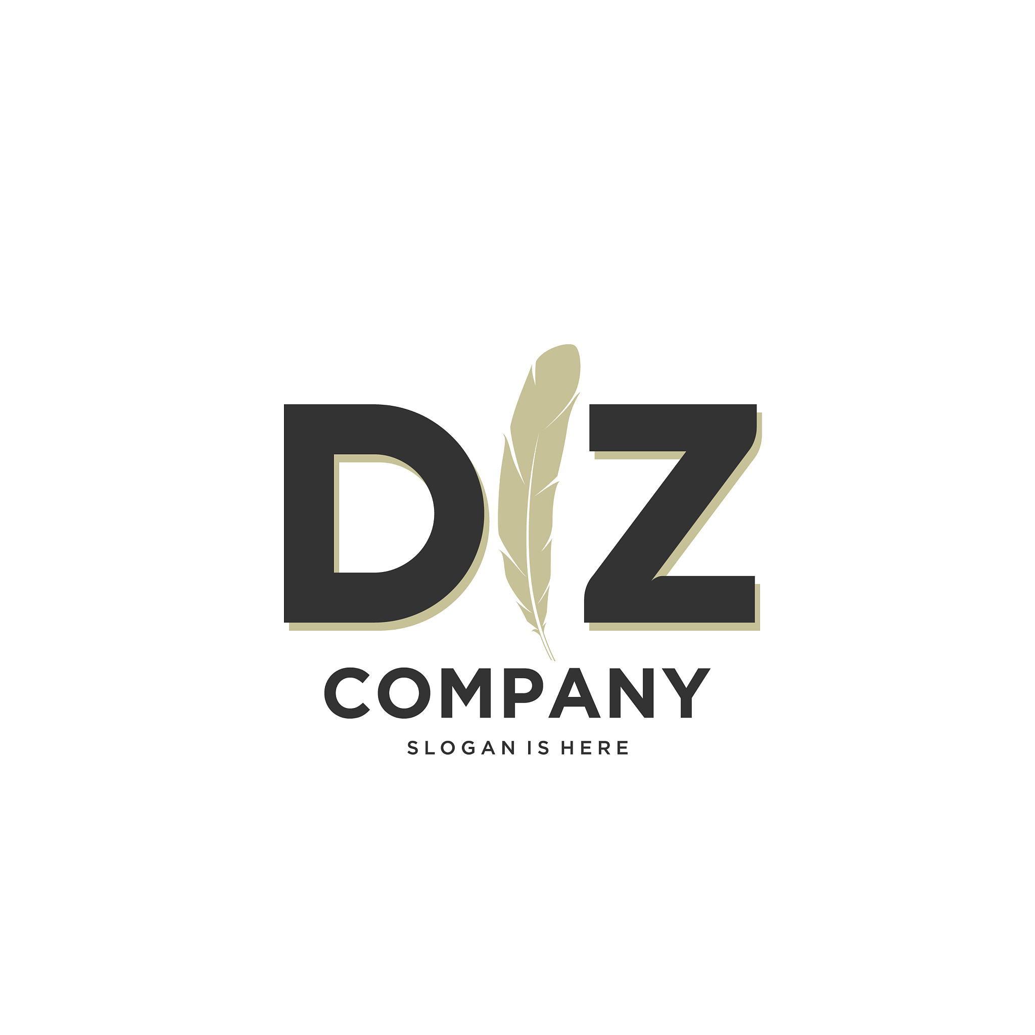 initial dz letter unique attractive creative