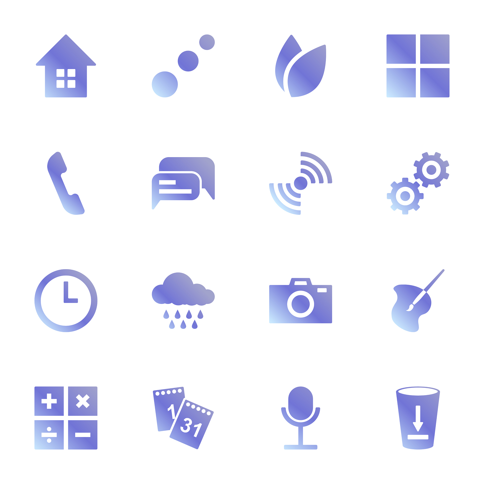 set of icons for standard applications original