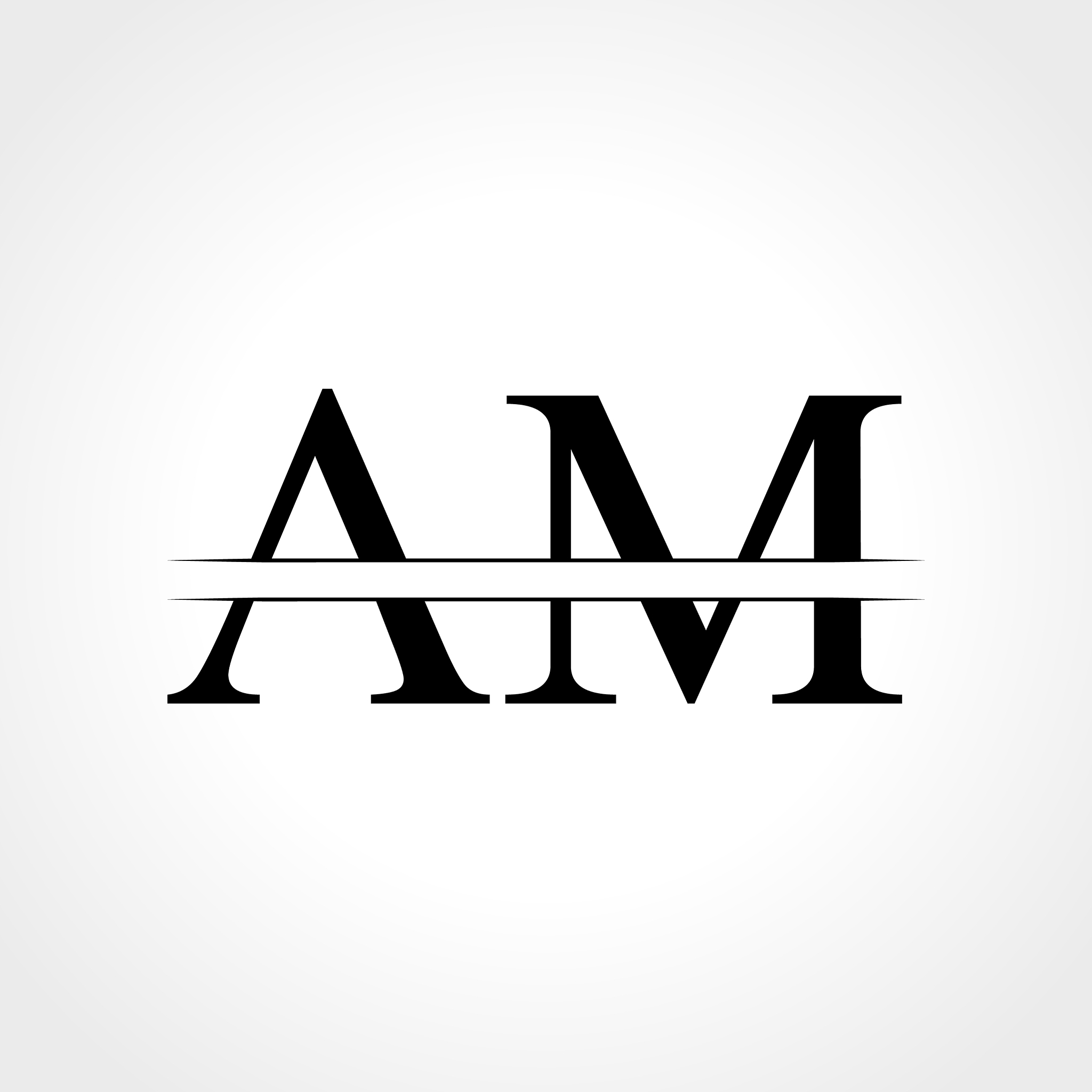 initial am letter logo with creative modern