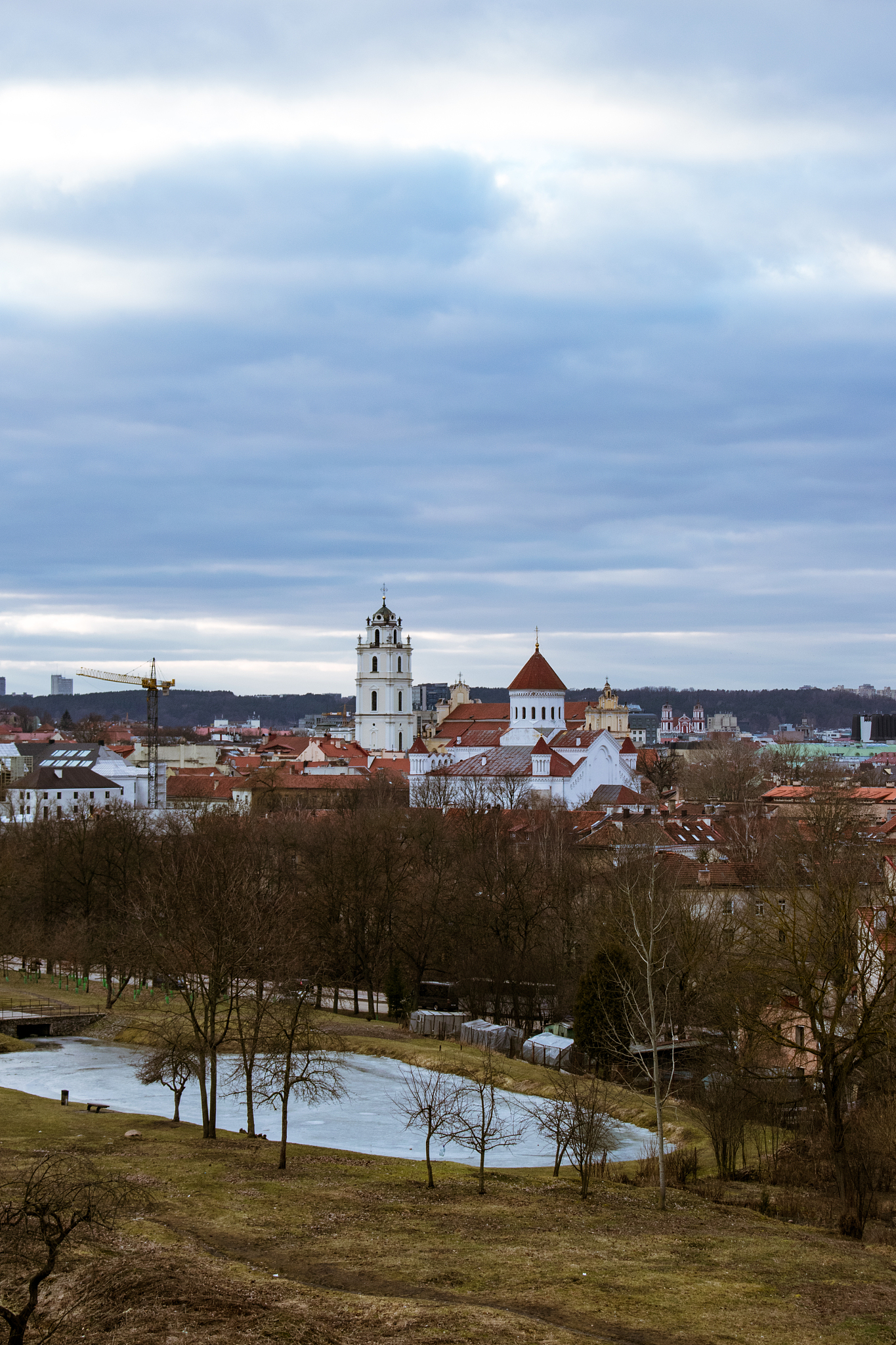 buildings in city against sky during winter