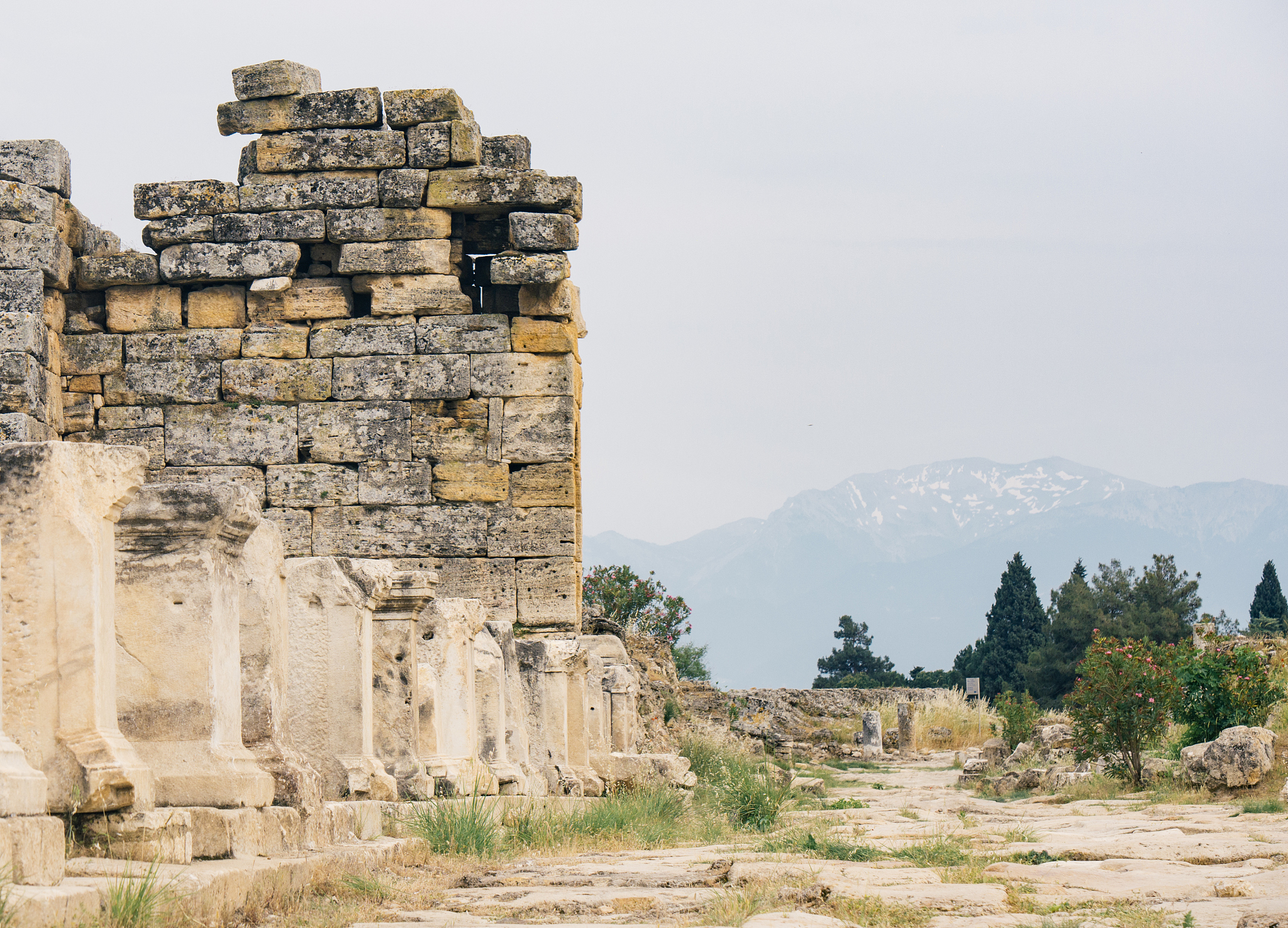 ancient ruins  in hierapolis , pamukkale