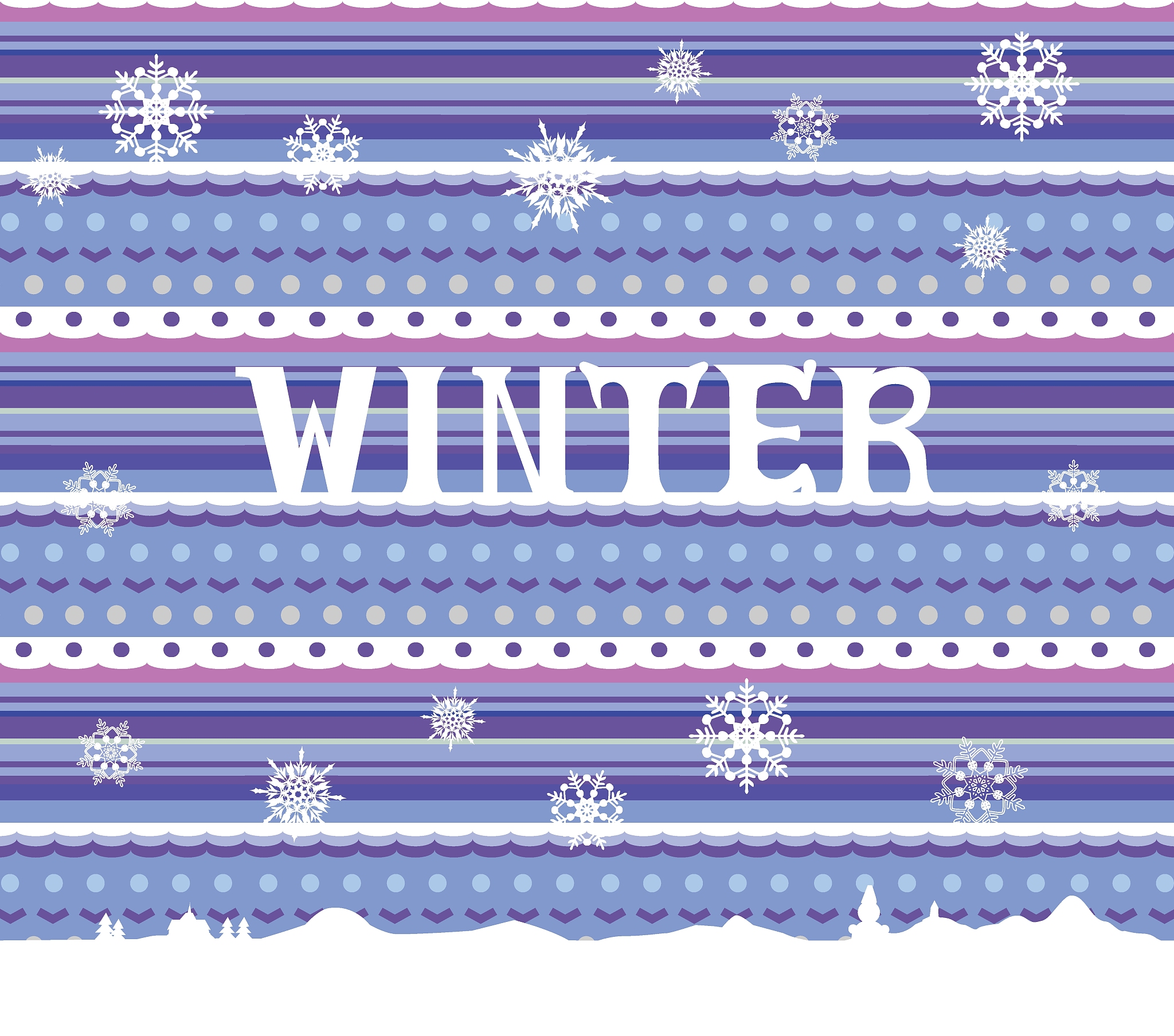 vector illustration of winter background with word winter and sn
