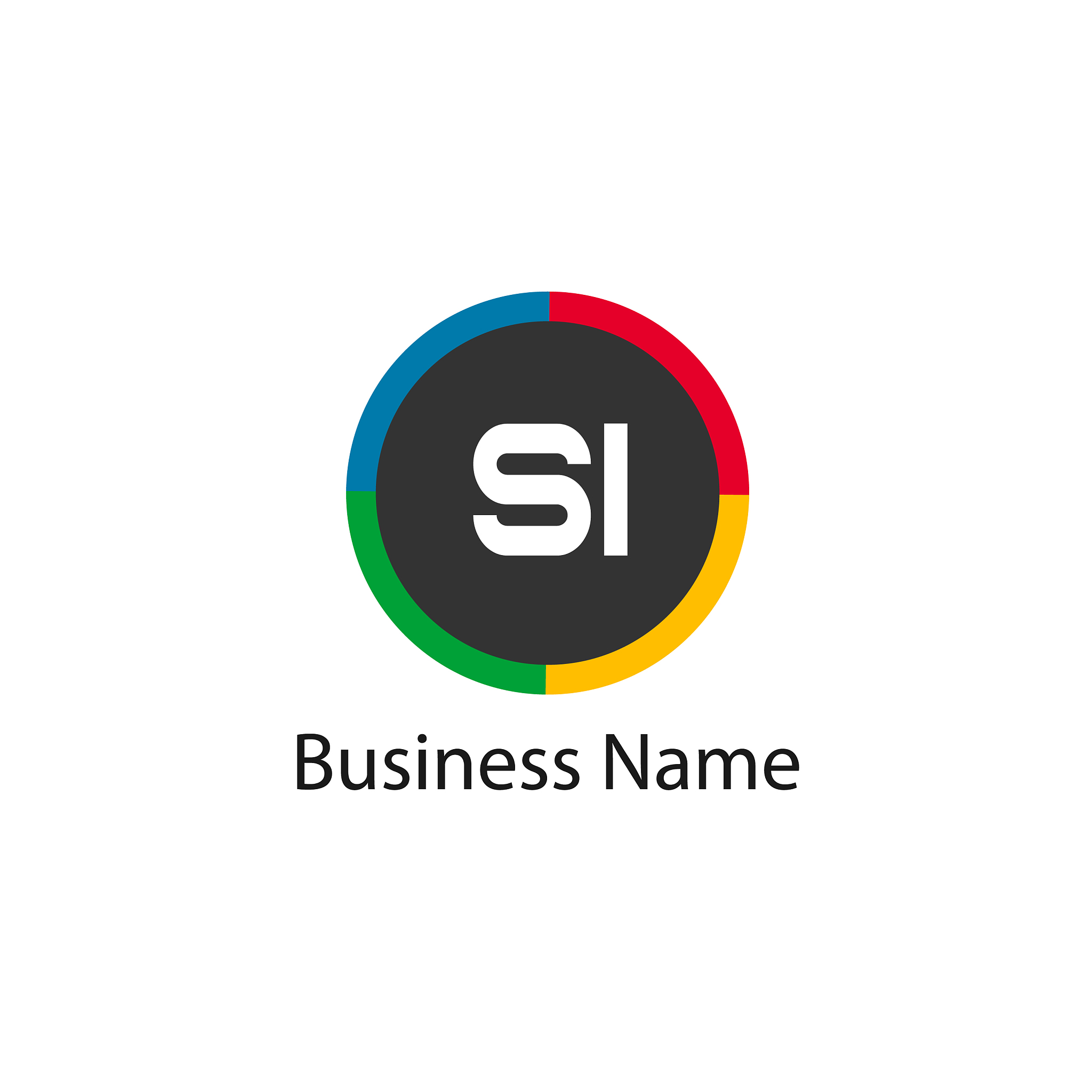 initial letter si logo template design