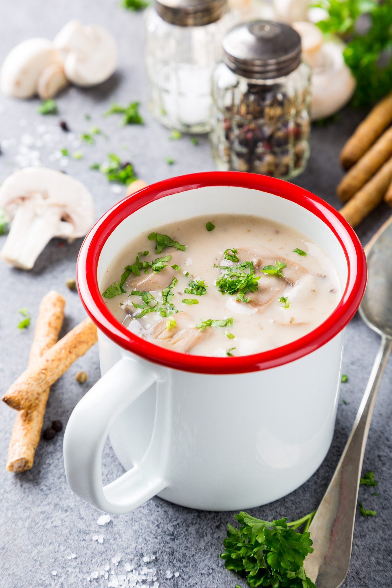 homemade mushrooms champignons soup