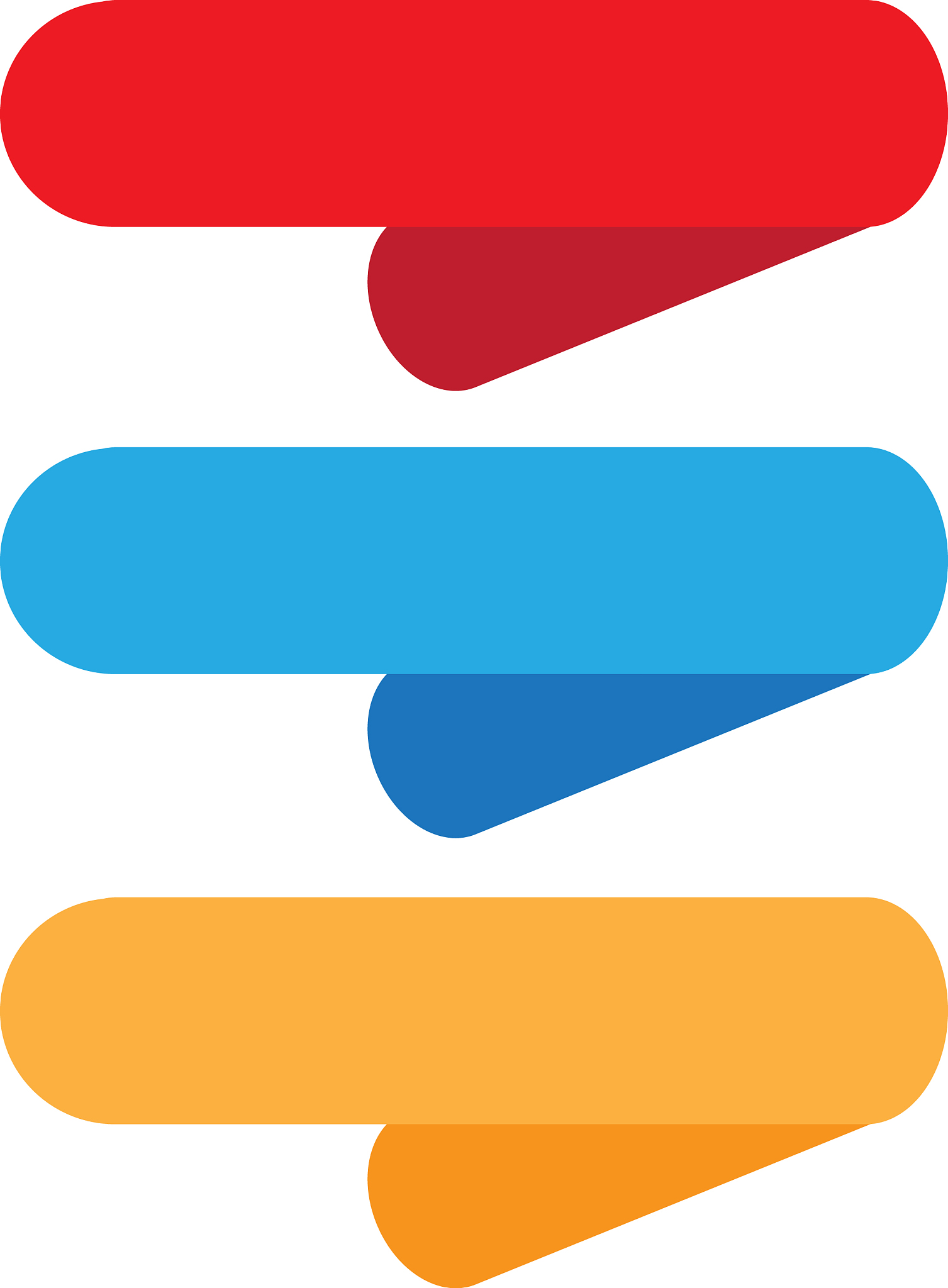 three ribbon banner on white background sign