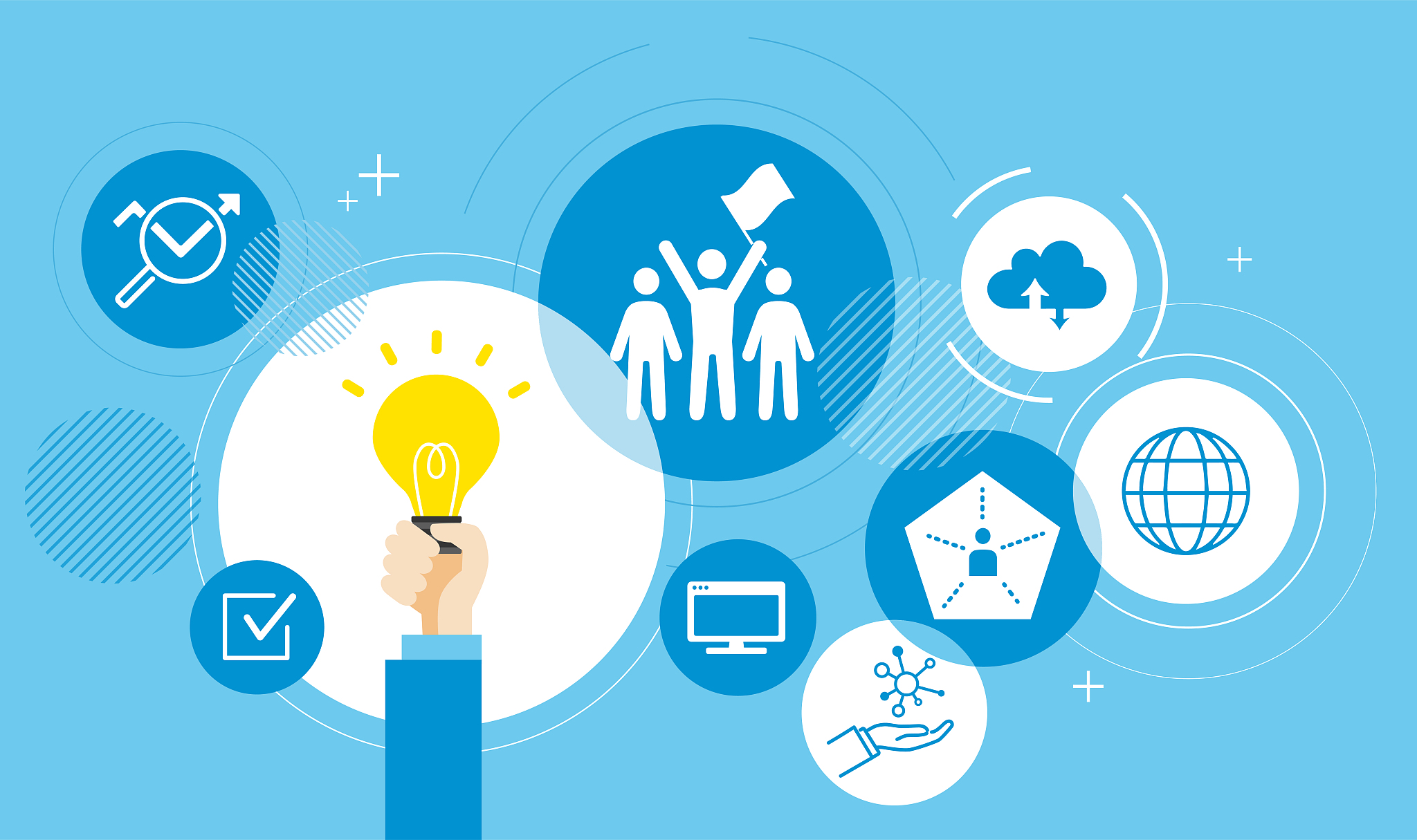 marketing icon set image,vector illustration,blue background