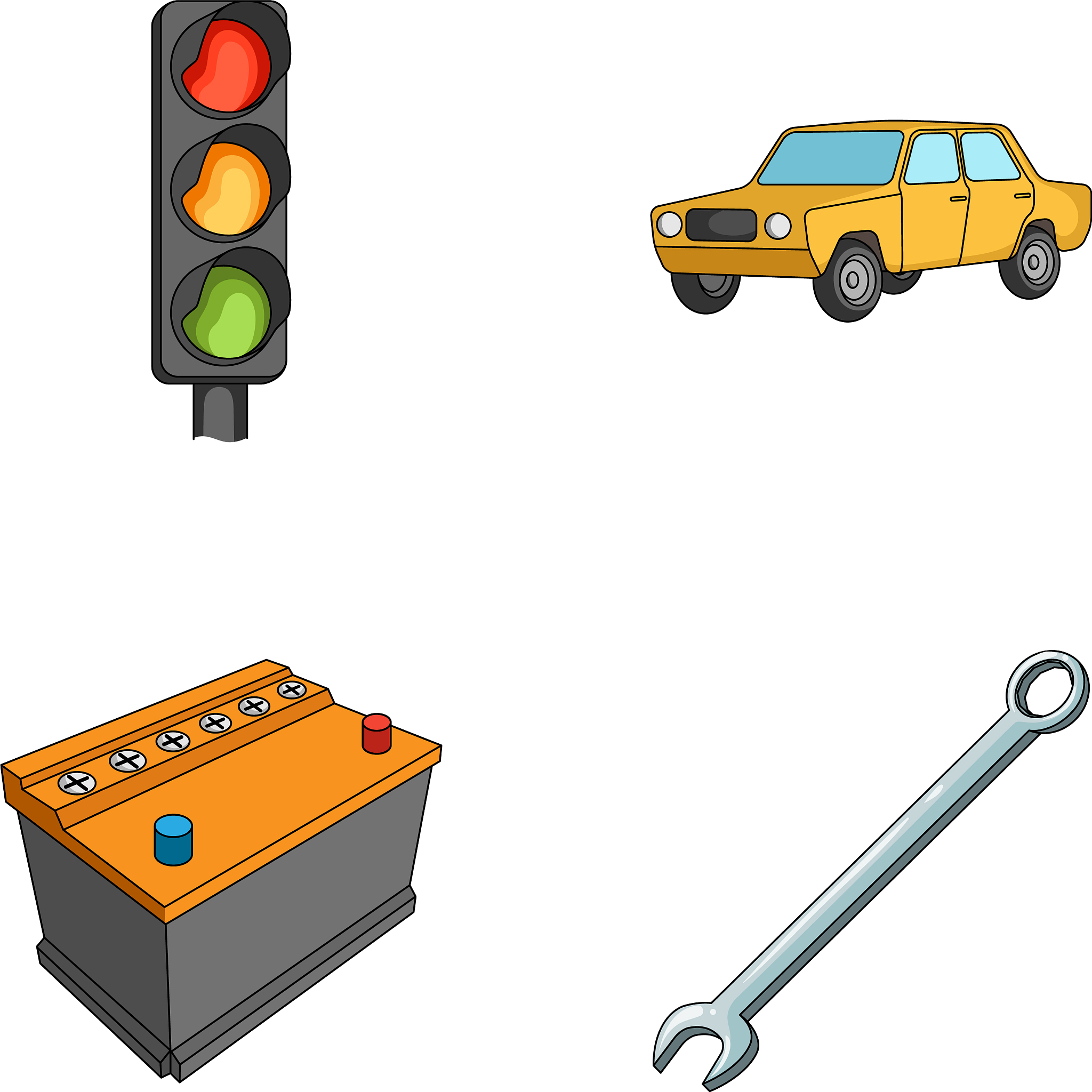 traffic light old car battery wrench car set