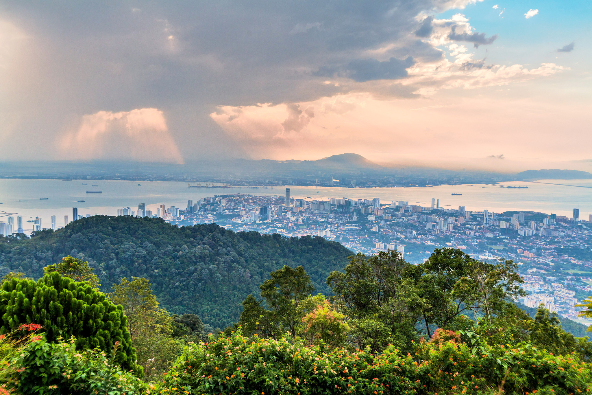 george town city view from penang hill during dawn
