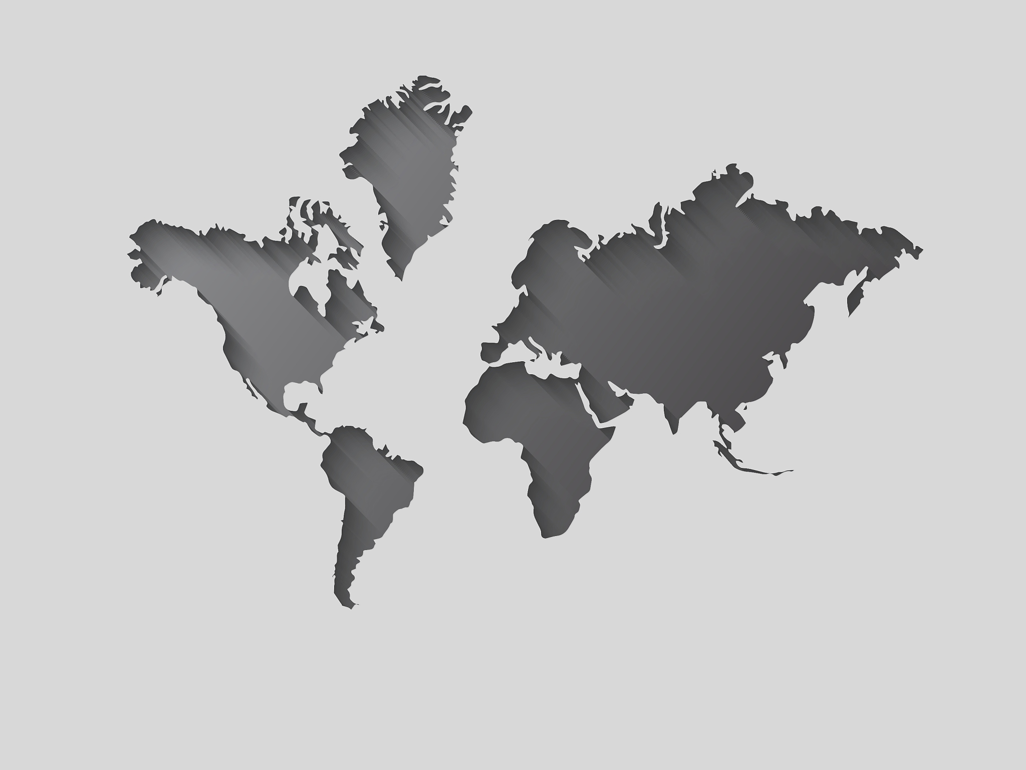 paper world map on a white background