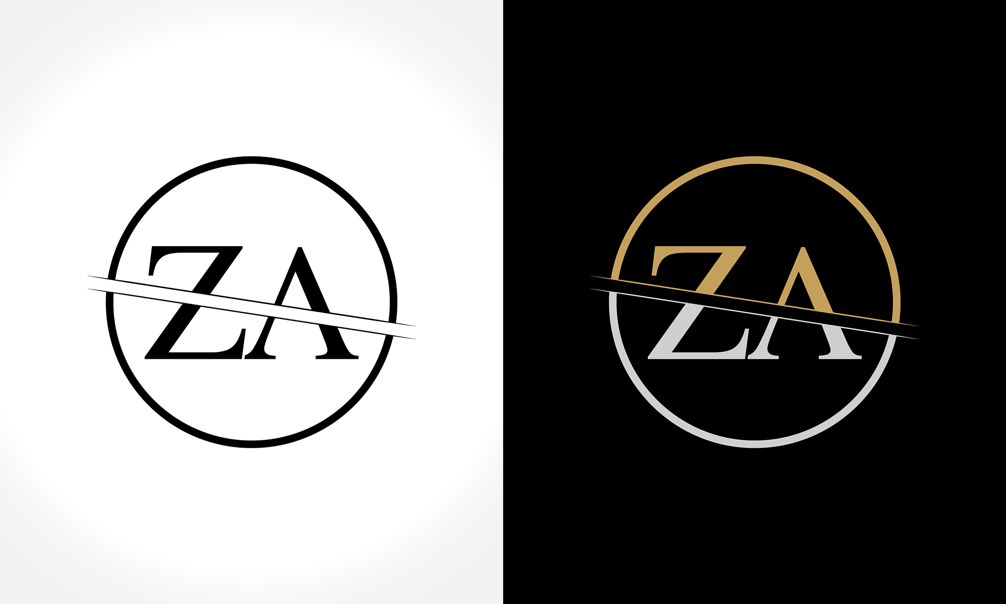 initial za logo design template creative letter