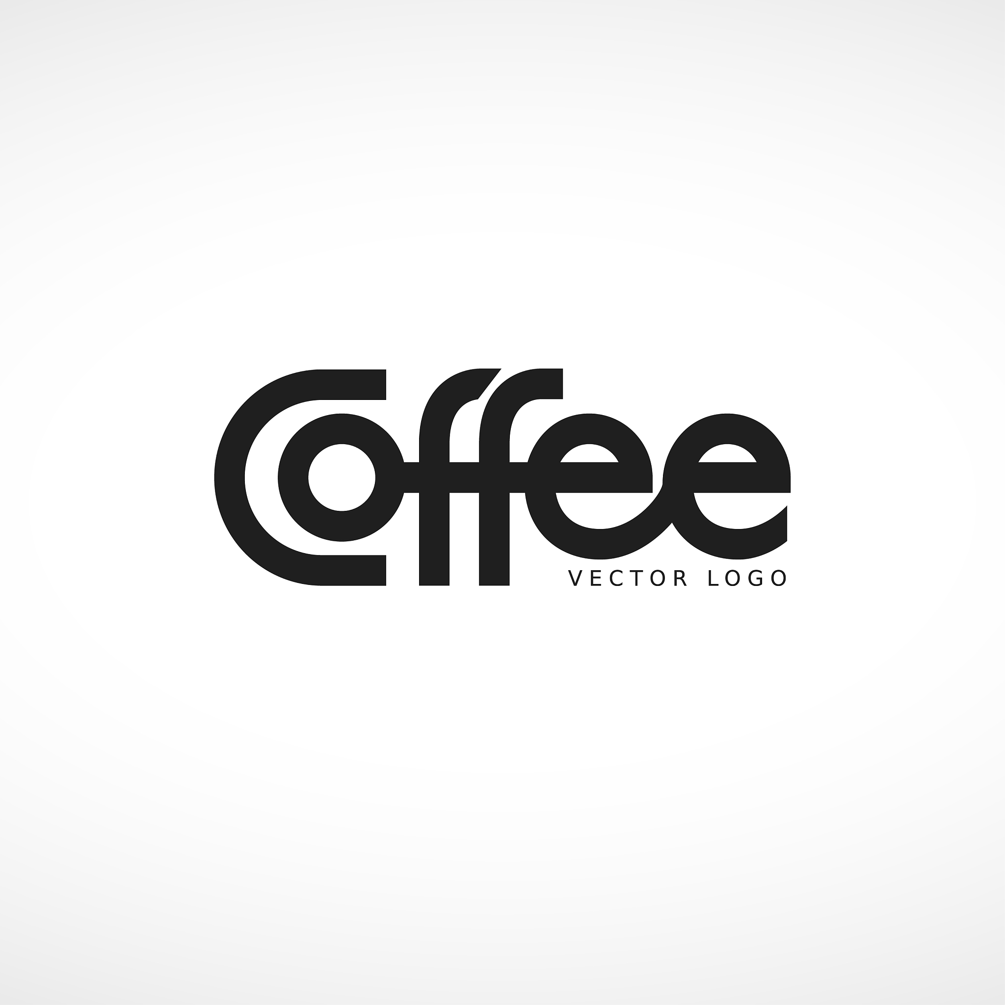 coffee logo lettering isolated on white