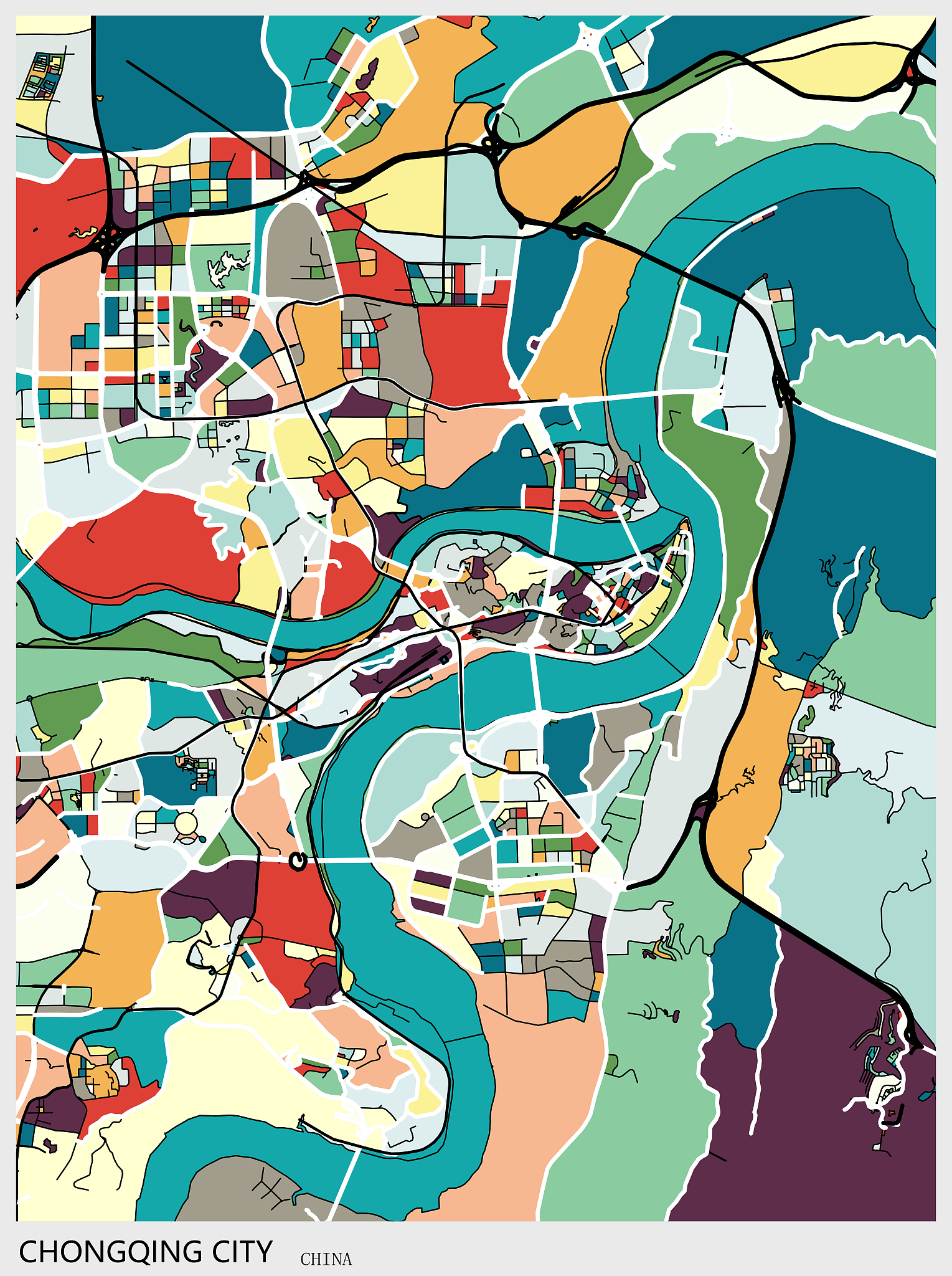 art map,chongqing city of china