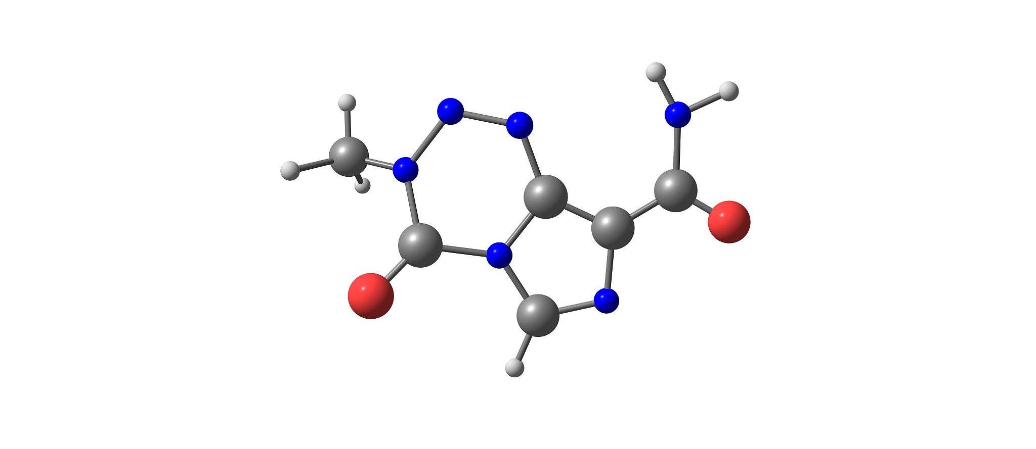 temozolomide molecular structure isolated on white