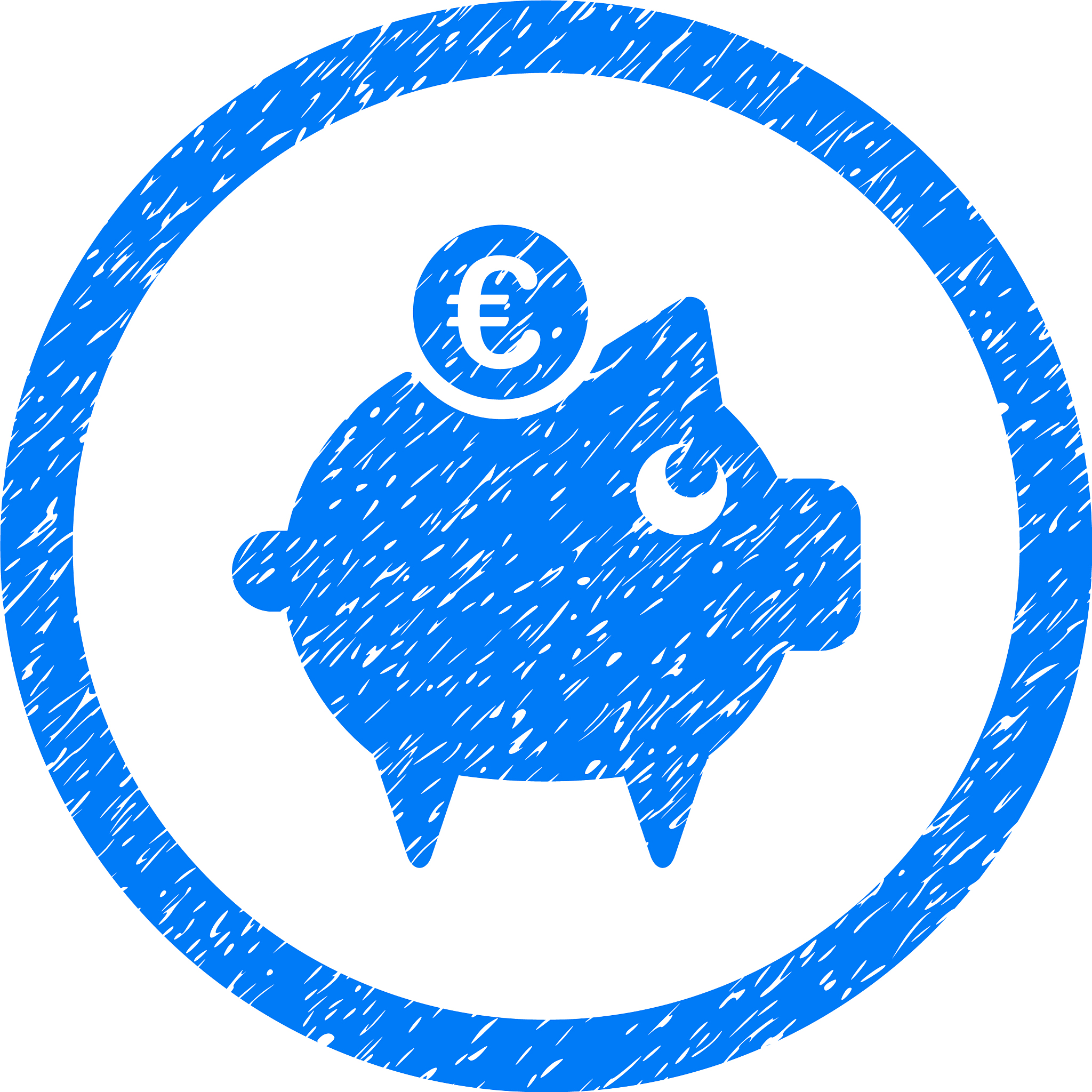 euro piggy bank rounded icon rubber stamp